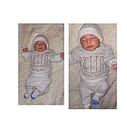 Jayden joined the competition — help win amazing prizes! baby, newborn, sleeping, hat, knitted_clothing, socks, blanket, soft_texture, infant, cute, cozy, portrait, child, white_clothing, peaceful, lying_down, two_images, indoor, resting, baby_outfit