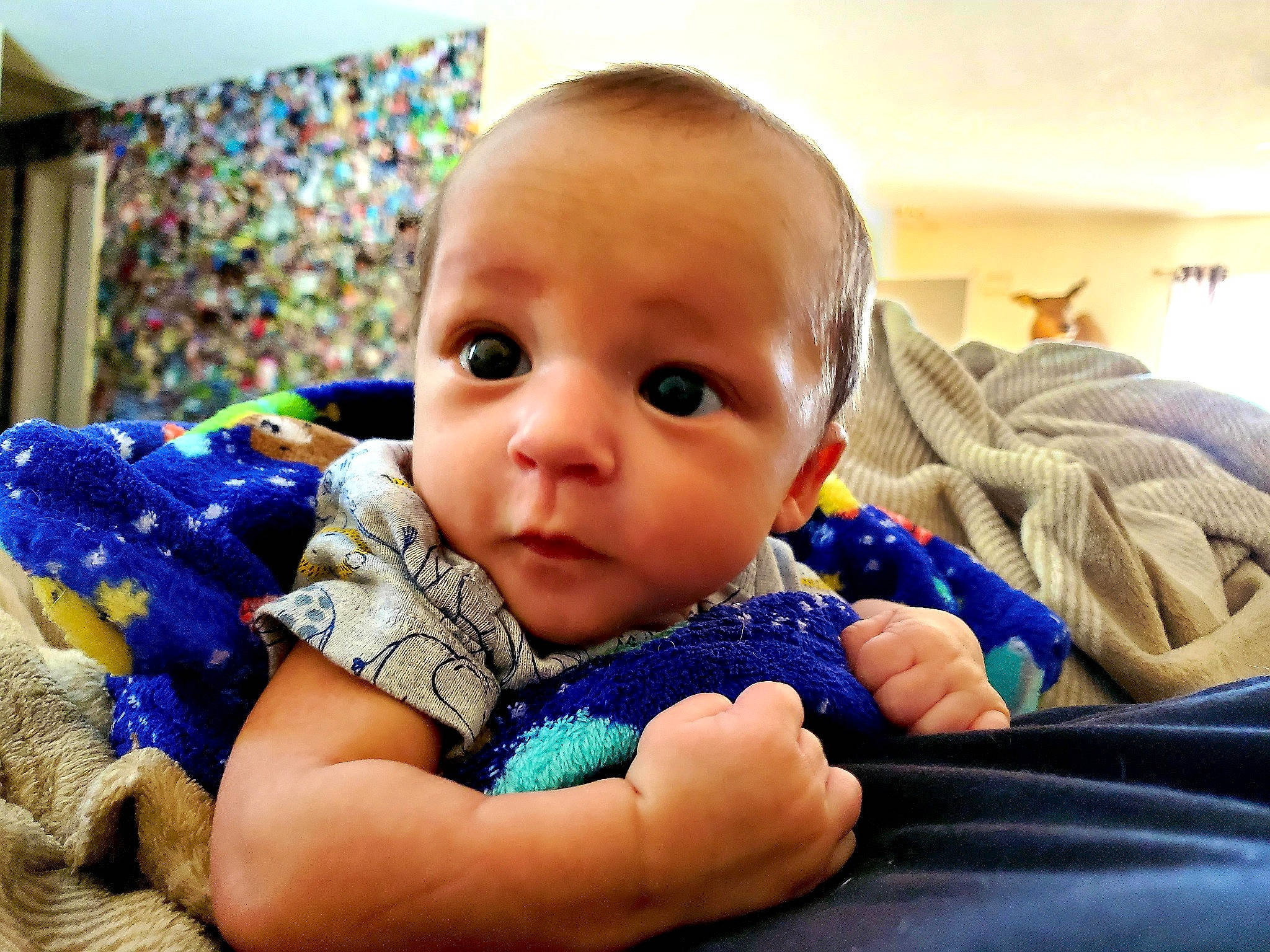 Kaison joined the competition — help win amazing prizes! baby, blue, cheek, child, eye, face, finger, hand, happy, head, iris, mouth, nose, person, play, sitting, skin, smile, thumb, toddler