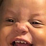 baby, close_up, face, smile, teeth, joy, happy, infant, cute, expression, skin, mouth, child, head, person, portrait, young, human, emotion, cheerful