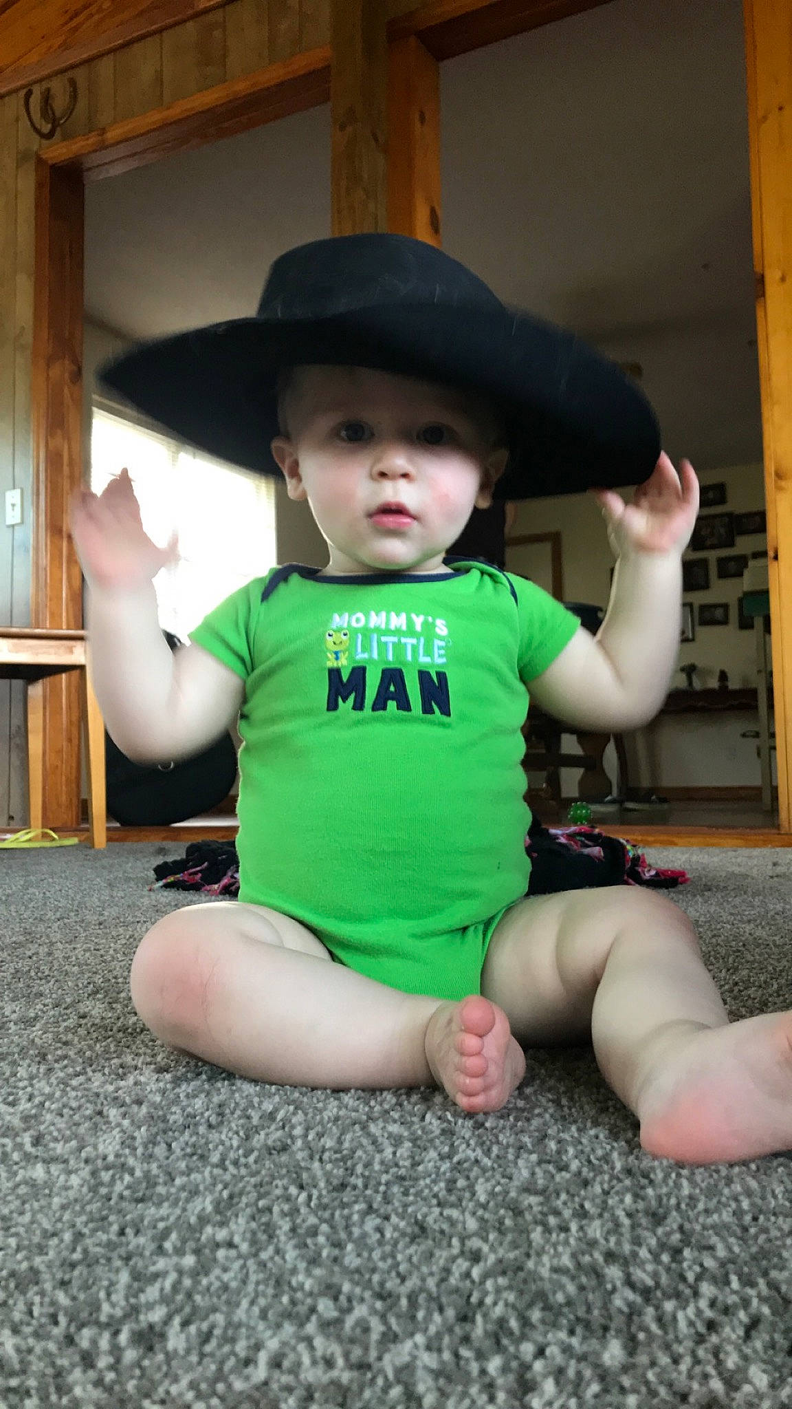 Raiden joined the competition — help win amazing prizes! child, costume, fashion_accessory, green, hat, headgear, headwear, joint, knee, leg, person, sitting, thigh, toddler