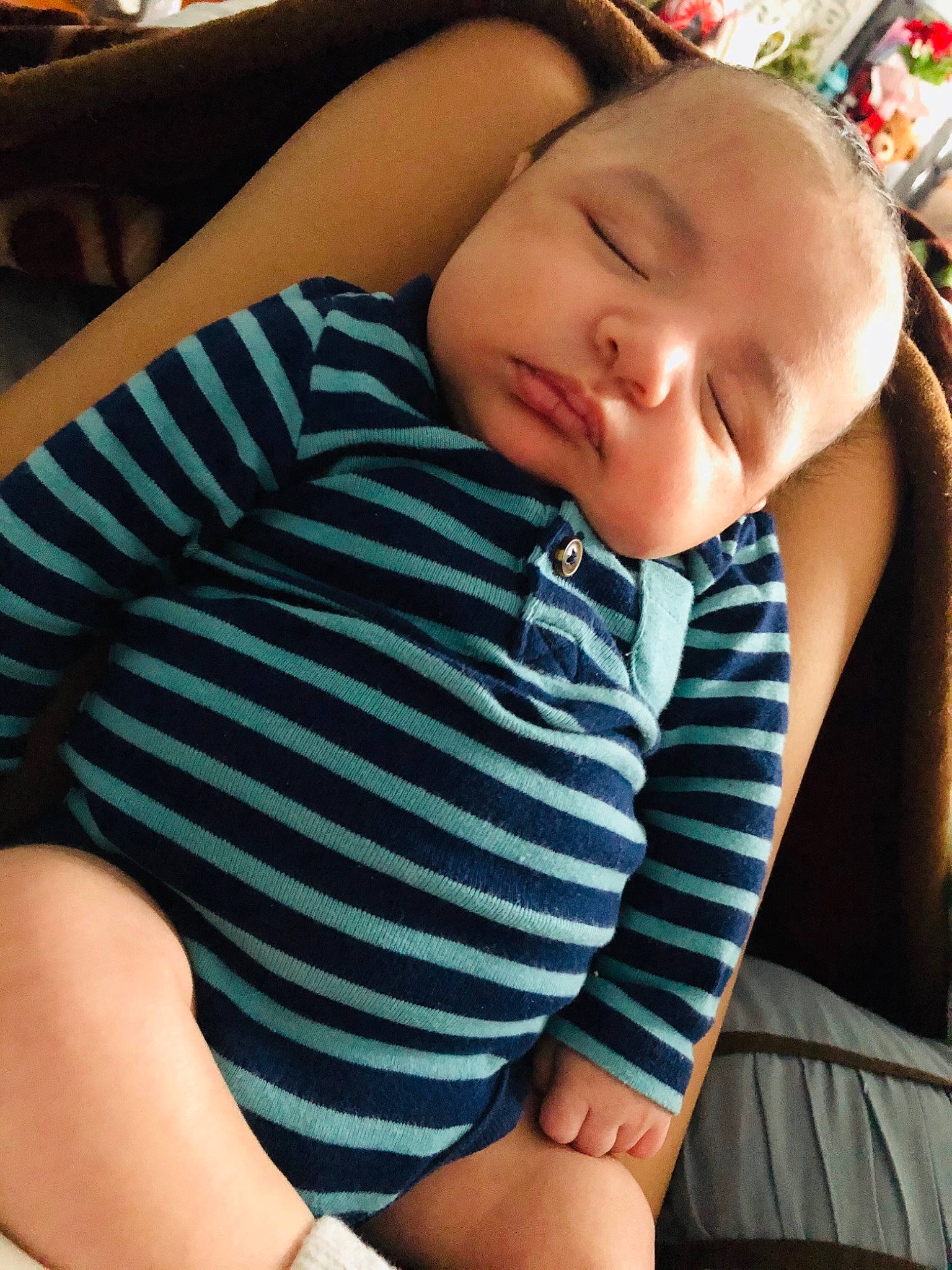 Jovanni is registered to the contest to win money with this photo: baby, baby_products, baby_sleeping, baby_toddler_clothing, cheek, child, collar, comfort, elbow, linens, mouth, pattern, person, portrait_photography, sitting, sleep, sleeve, t_shirt, thigh, toddler