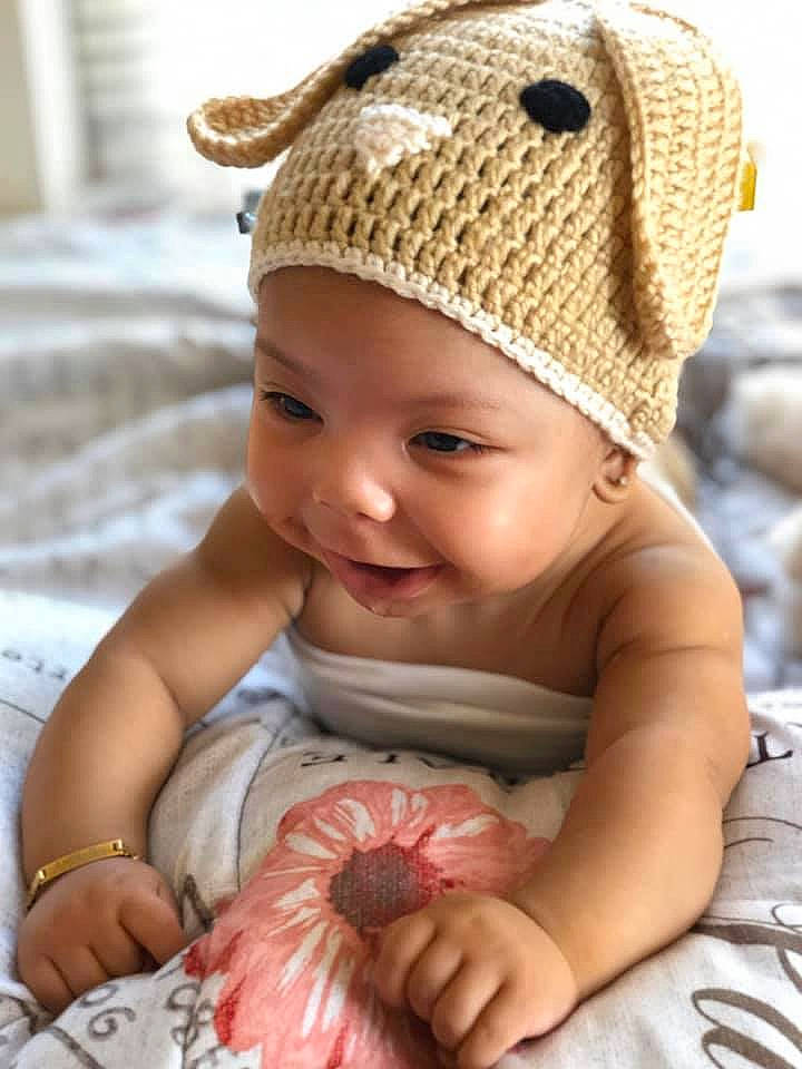Aribella is registered to the contest to win money with this photo: baby, baby_sleeping, beanie, beige, bonnet, cap, child, clothing, crochet, ear, fashion_accessory, hat, headgear, headwear, joy, knit_cap, knitting, pattern, person, skin