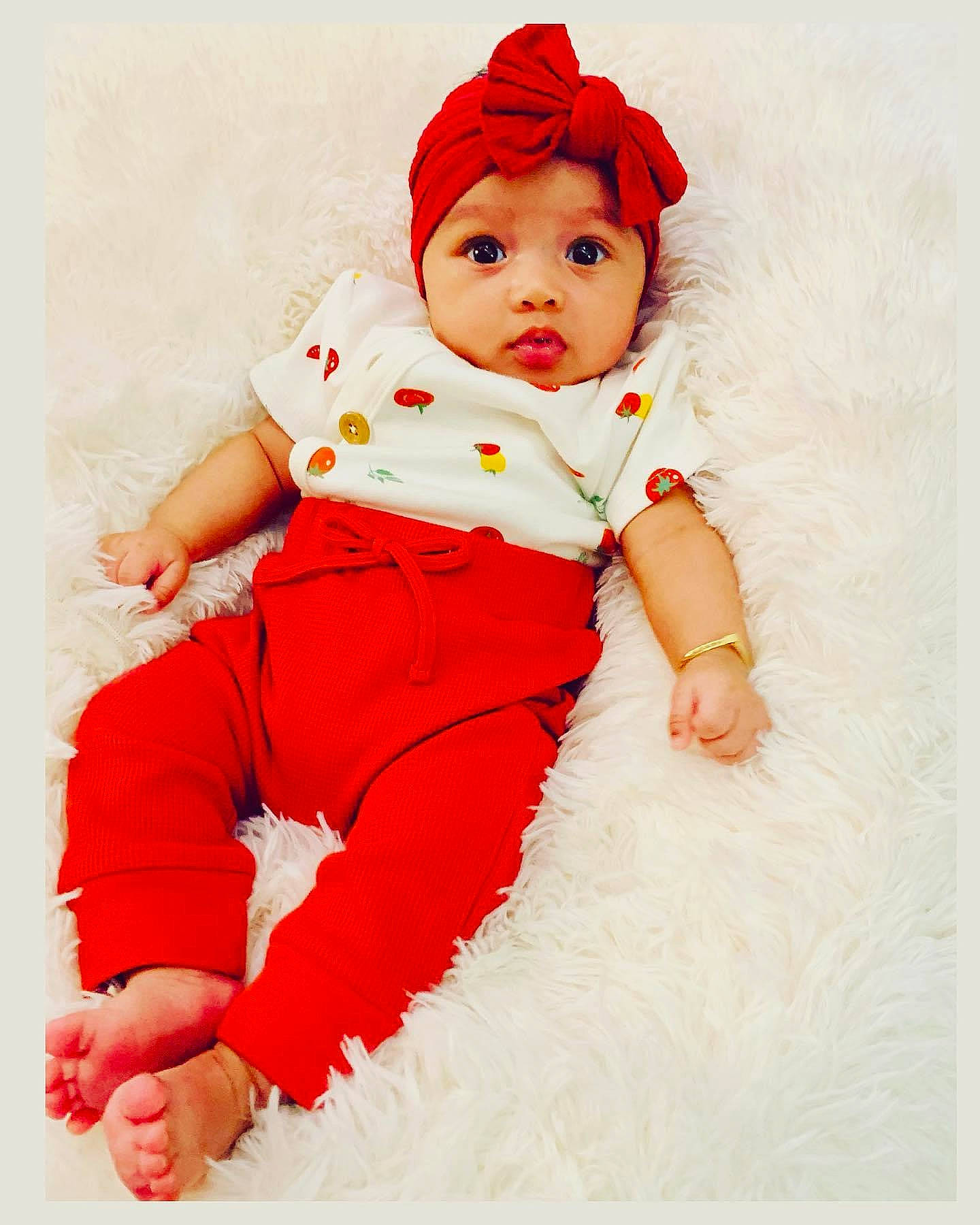 Brylee is registered to the contest to win money with this photo: baby, baby_toddler_clothing, carmine, collar, costume, costume_hat, day_dress, face, fashion_design, happy, hat, headwear, magenta, one_piece_garment, pattern, person, pink, red, sleeve, toddler