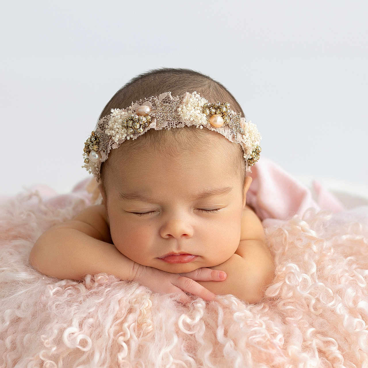 Presley is registered to the contest to win money with this photo: accessories, baby, blanket, bodypart, bonnet, clothing, dress, face, finger, hand, happy, hat, head, headband, jewelry, newborn, person, photography, portrait, sleeping