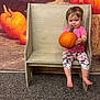 bodypart, child, clothing, face, female, finger, food, furniture, girl, head, person, photography, plant, portrait, produce, pumpkin, shorts, sitting, squash, vegetable