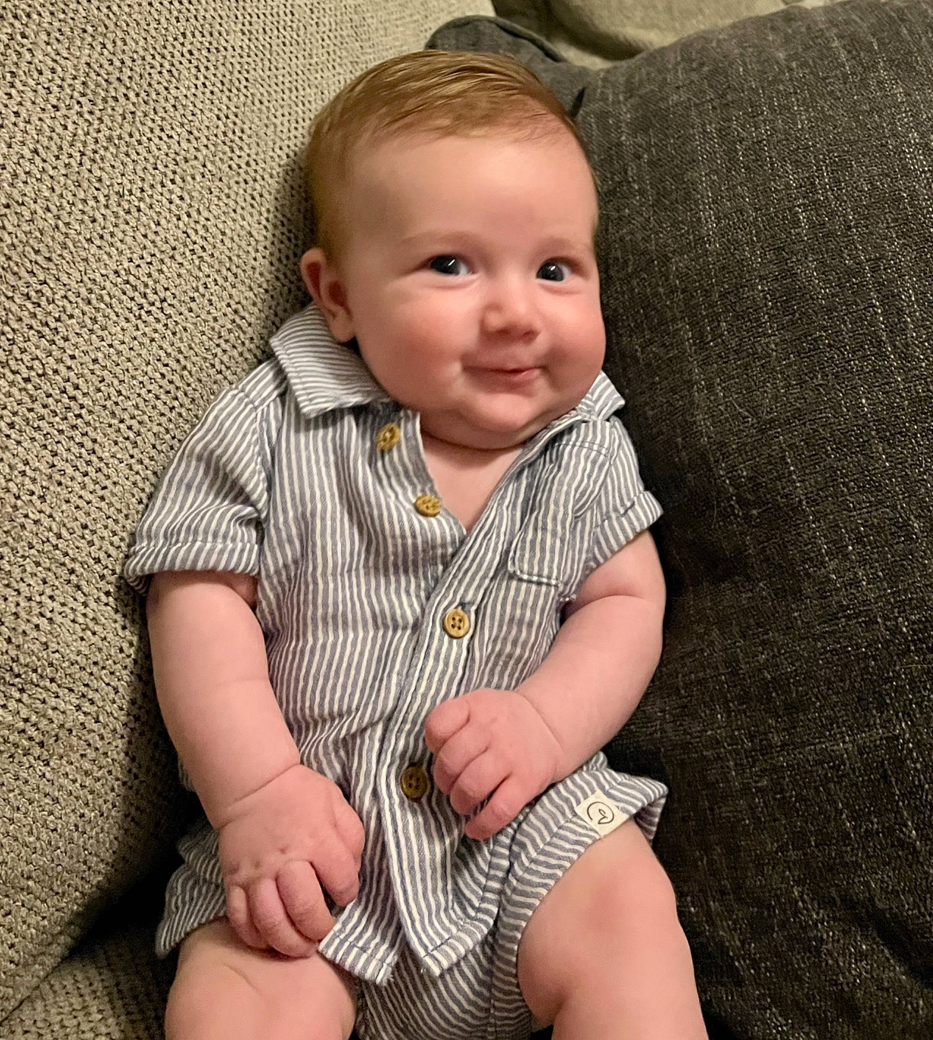 Briggs joined the competition — help win amazing prizes! baby, baby_toddler_clothing, cheek, chin, collar, comfort, eye, face, hair, head, human_body, iris, joy, lip, nose, outerwear, person, skin, sleeve, smile