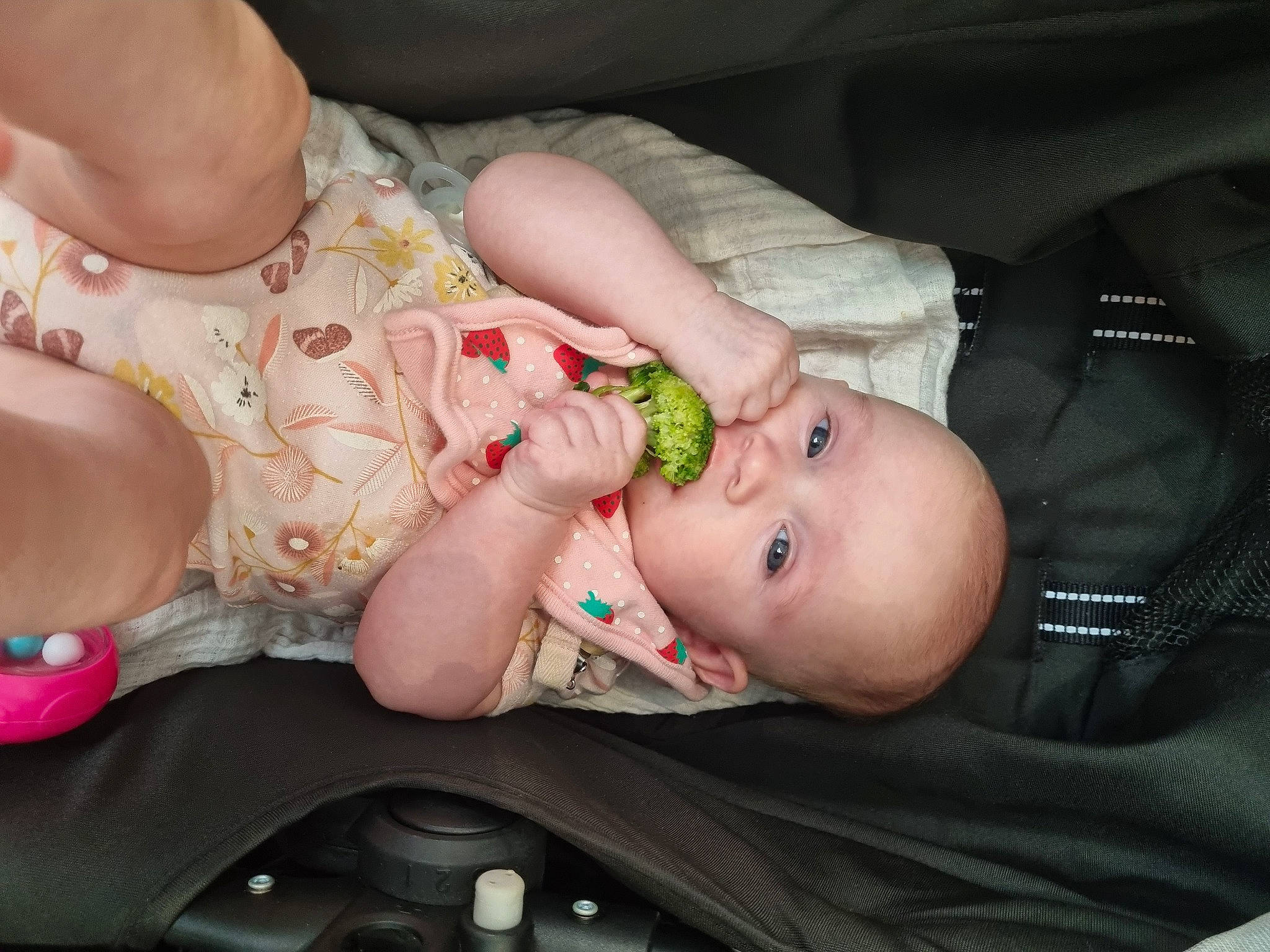 Billie is registered to the contest to win money with this photo: arm, baby, baby_products, baby_toddler_clothing, cheek, child, eye, facial_expression, finger, gesture, hand, head, human_body, iris, lip, mouth, nail, nose, person, skin