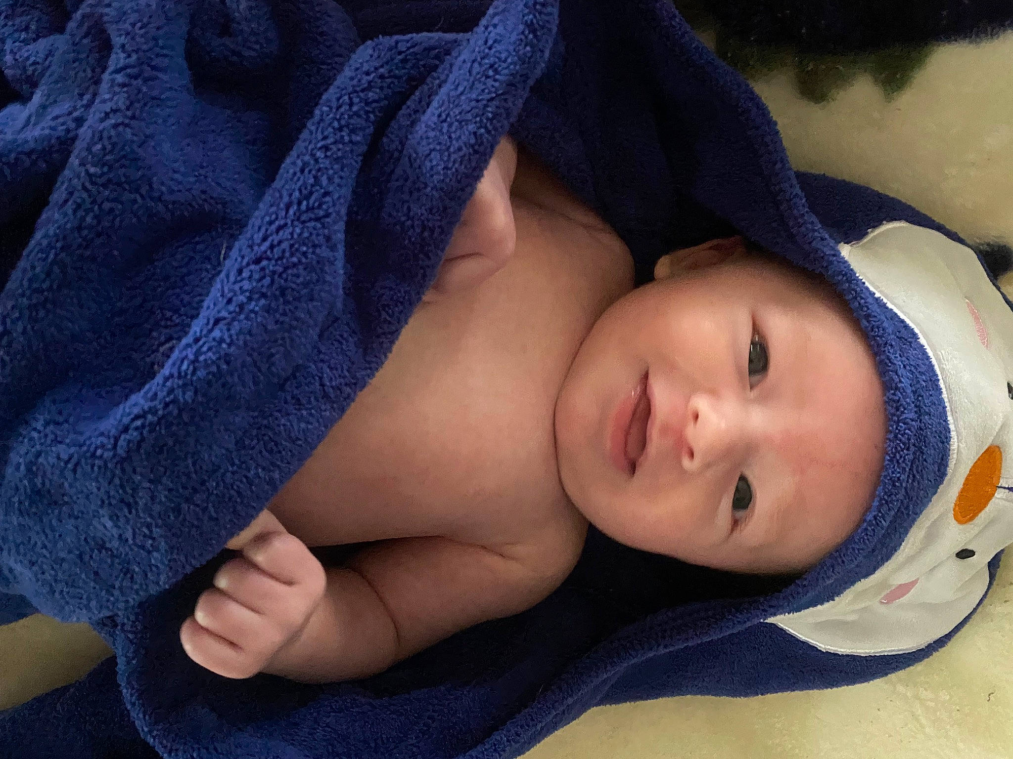 Declan joined the competition — help win amazing prizes! arm, baby, baby_toddler_clothing, blue, cap, cheek, child, comfort, electric_blue, eye, face, finger, hand, happy, headgear, headwear, lip, person, skin, sleeve