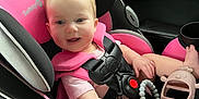 Coraline is registered to the contest to win money with this photo: accessories, baby, bodypart, car, car_interior, carseat, clothing, face, finger, footwear, hand, head, person, photography, portrait, shoe, skin, tattoo, transportation, vehicle