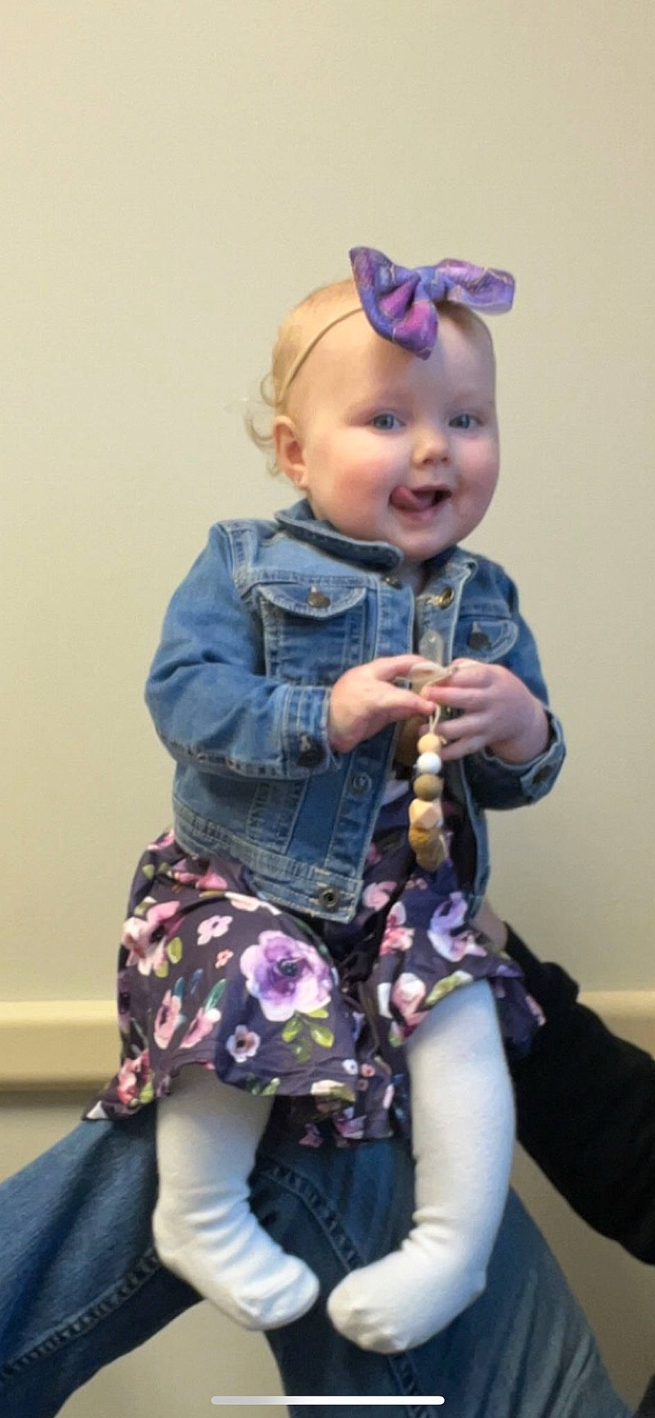 Mazelynn is registered to the contest to win money with this photo: baby, baby_toddler_clothing, blue, child, denim, doll, electric_blue, fashion_accessory, joint, pattern, person, pink, plaid, purple, skin, sleeve, smile, tartan, textile, toddler