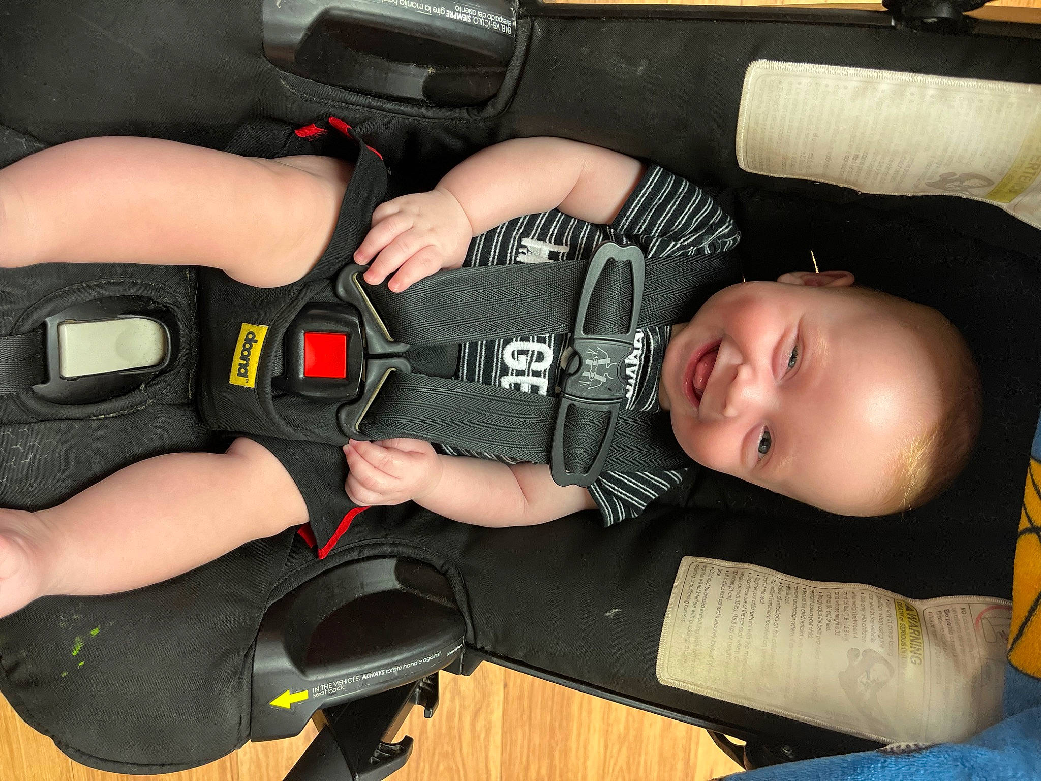 Kyson is registered to the contest to win money with this photo: arm, auto_part, automotive_design, automotive_exterior, baby, baby_products, car_seat, child, comfort, family_car, finger, joy, luxury_vehicle, motor_vehicle, person, product, smile, steering_part, steering_wheel, thumb
