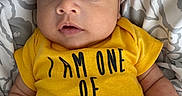 Lemon joined the competition — help win amazing prizes! arms, baby, blanket, child, clothing, cute, expression, eyes, face, indoor, infant, lying_down, newborn, pattern, person, portrait, skin, small_hands, soft_texture, yellow_onesie