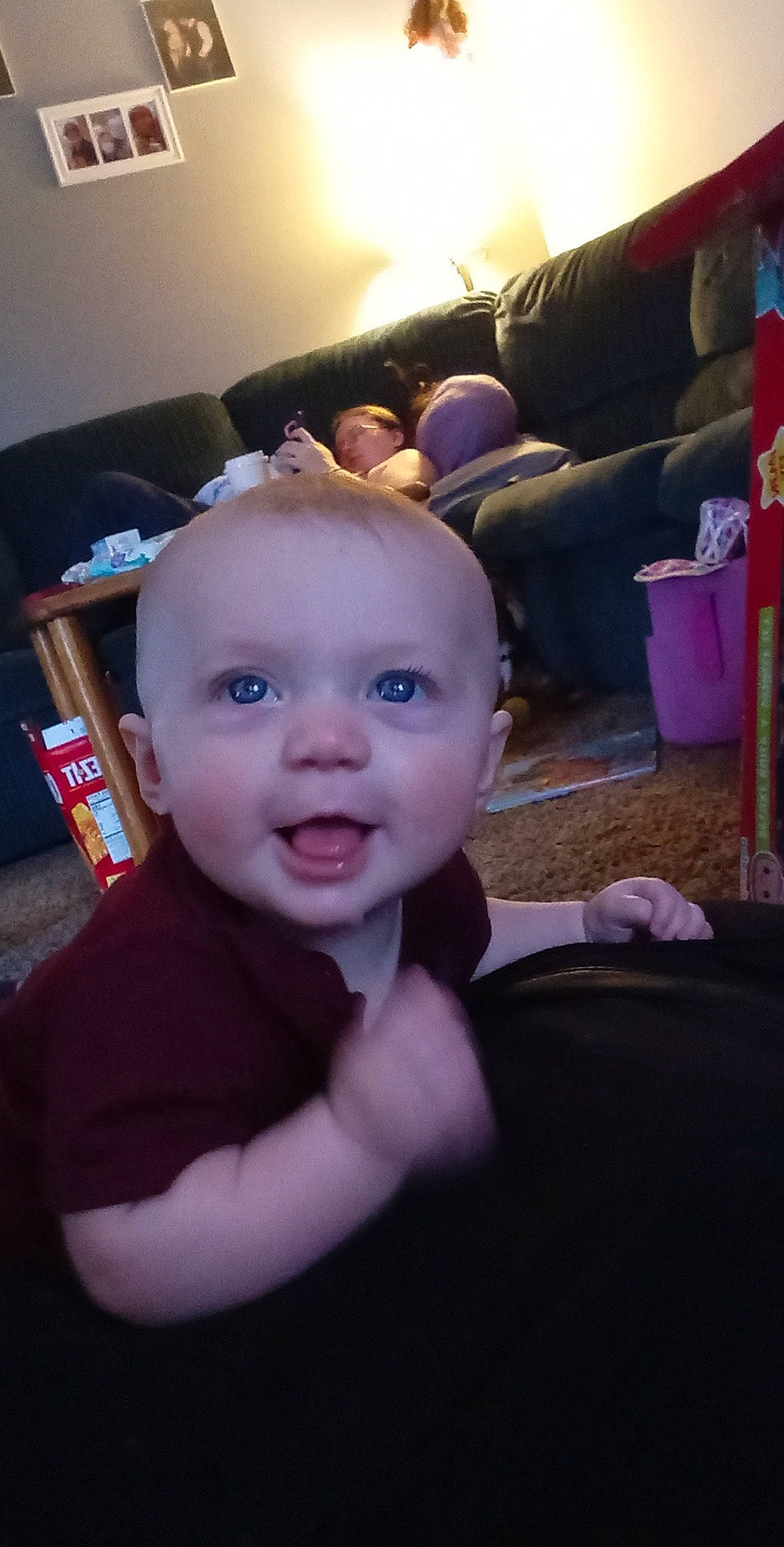 Nakaiya joined the competition — help win amazing prizes! baby, baby_toddler_clothing, chair, cheek, child, darkness, flash_photography, flooring, fun, happy, head, iris, living_room, person, purple, room, sitting, smile, toddler, vacation