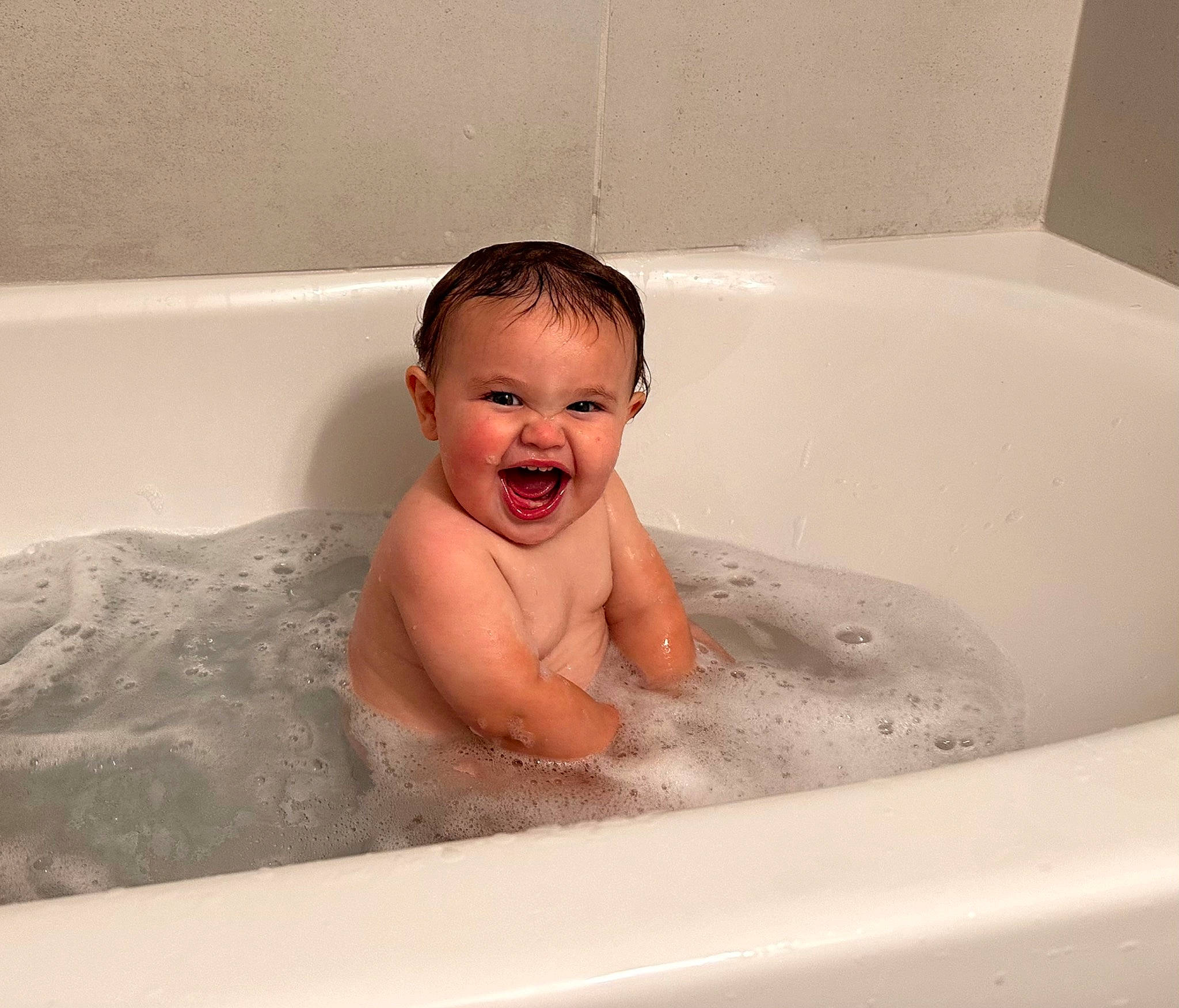 Kylo joined the competition — help win amazing prizes! baby, baby_bathing, bathing, bathroom, bathtub, chest, composite_material, eye, fluid, fun, hand, happy, head, human_body, leisure, person, plumbing, plumbing_fixture, smile, toddler