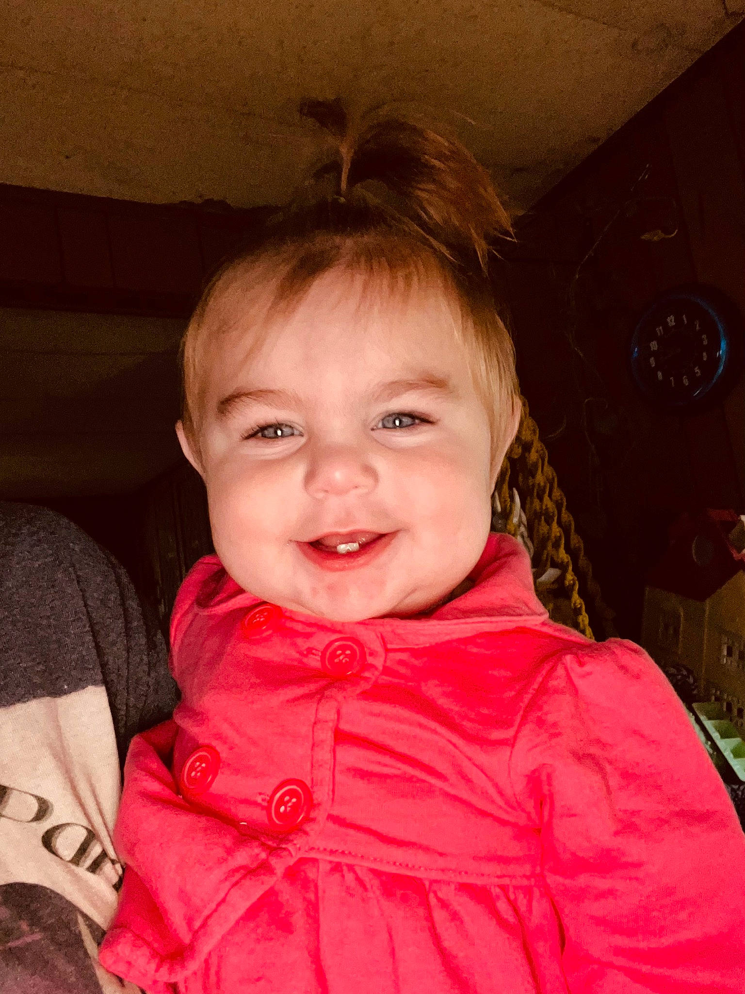 Quinn is registered to the contest to win money with this photo: cheek, chin, comfort, ear, eye, eyebrow, eyelash, hair, happy, iris, joy, lip, mouth, neck, nose, outerwear, person, pink, shoulder, skin