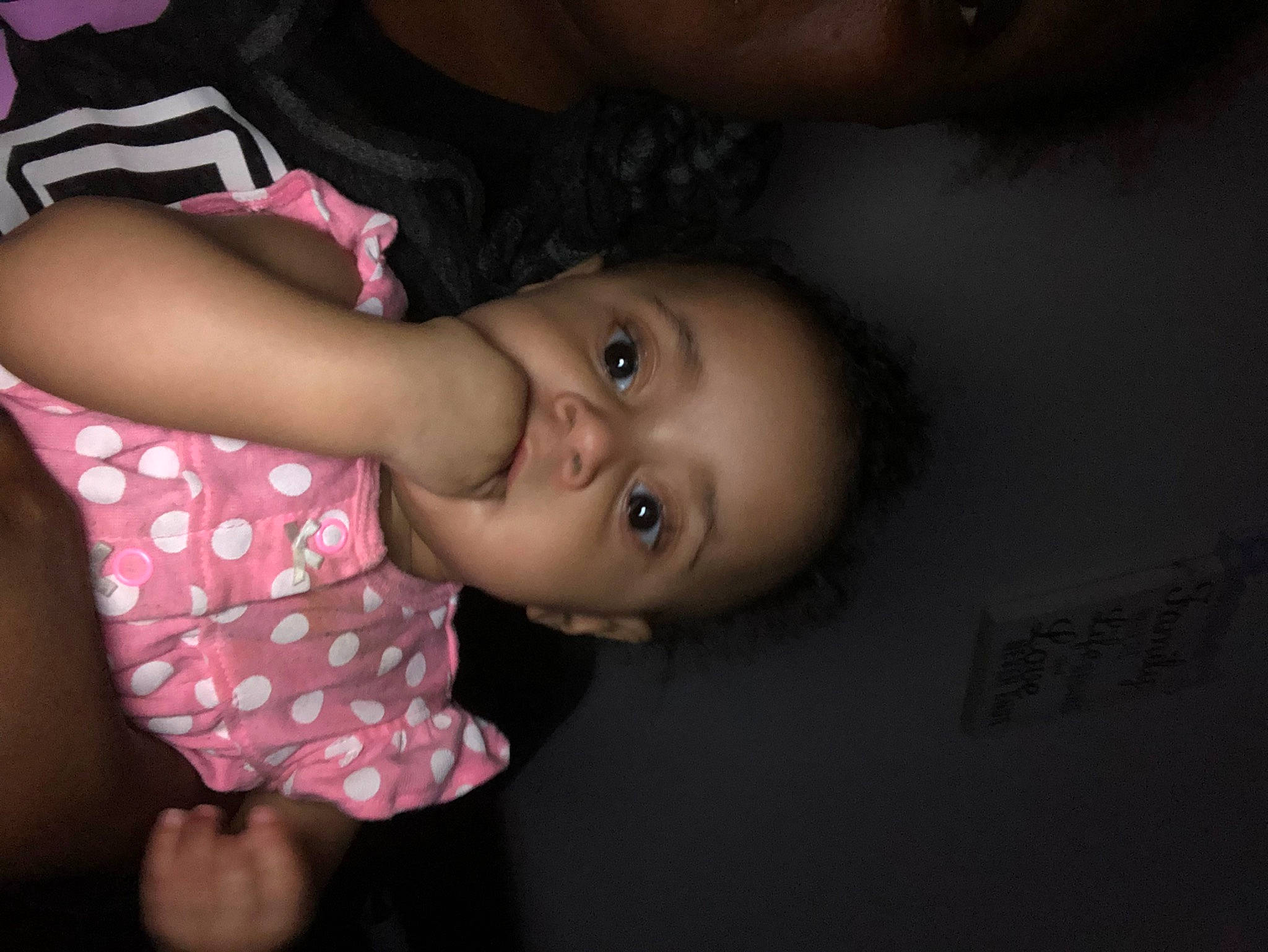 Christie joined the competition — help win amazing prizes! baby, baby_toddler_clothing, cheek, eye, eyelash, face, finger, flash_photography, gesture, hand, happy, head, human_body, iris, lip, mouth, neck, nose, person, skin