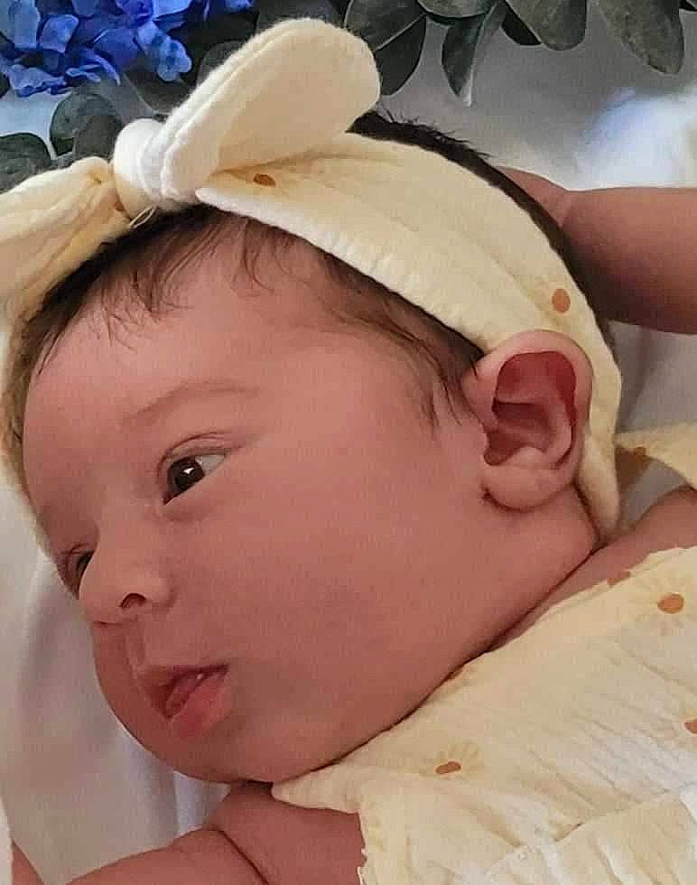 Magdalena joined the competition — help win amazing prizes! baby, baby_toddler_clothing, cheek, chin, ear, eye, eyebrow, eyelash, face, forehead, hair, happy, head, headgear, headpiece, iris, lip, nose, person, skin