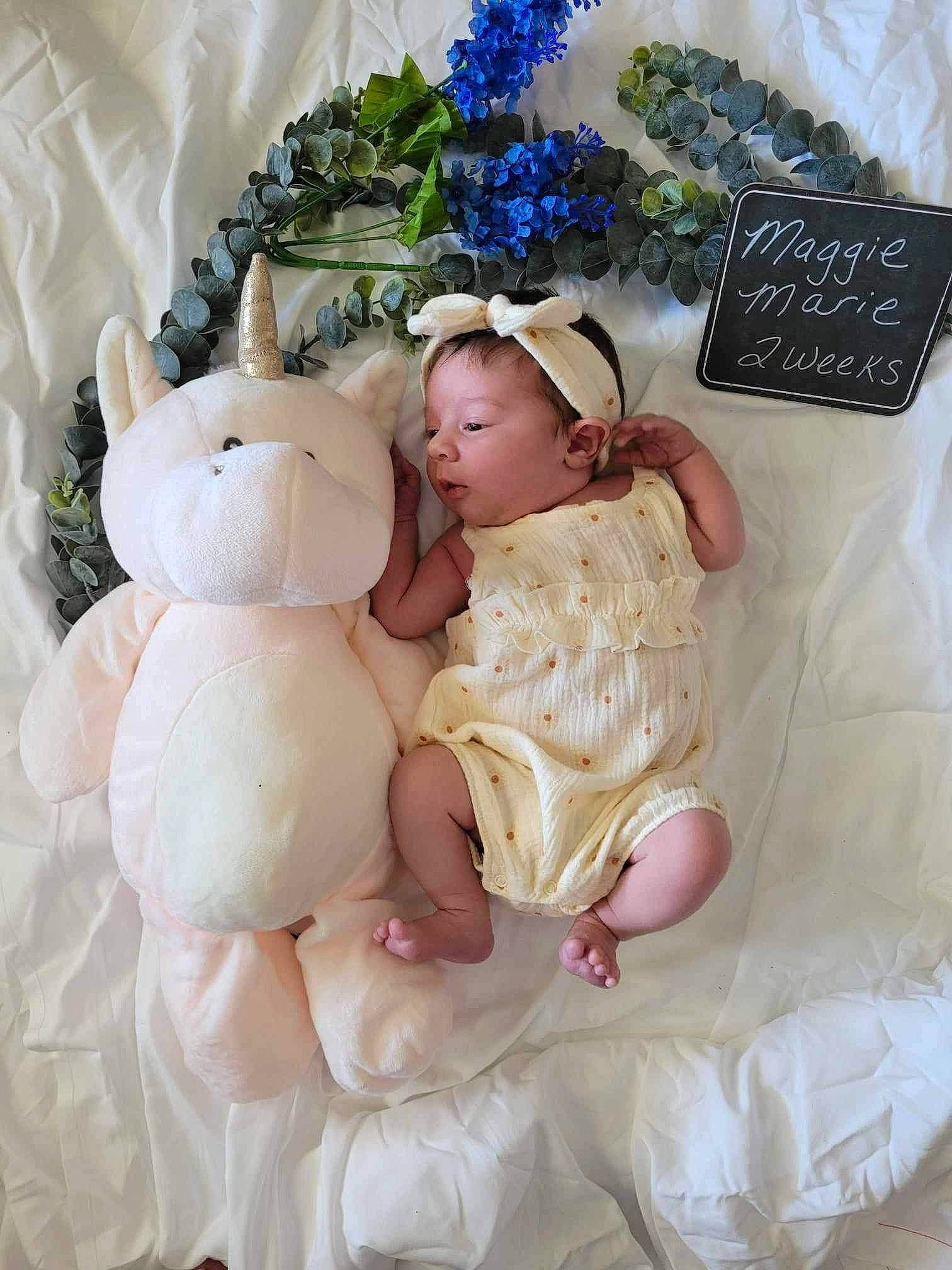 Magdalena is registered to the contest to win money with this photo: abdomen, baby, baby_toddler_clothing, blue, cut_flowers, event, fashion_accessory, flower, flower_arranging, happy, jewellery, linens, peach, person, petal, pink, plant, sitting, teddy_bear, toddler