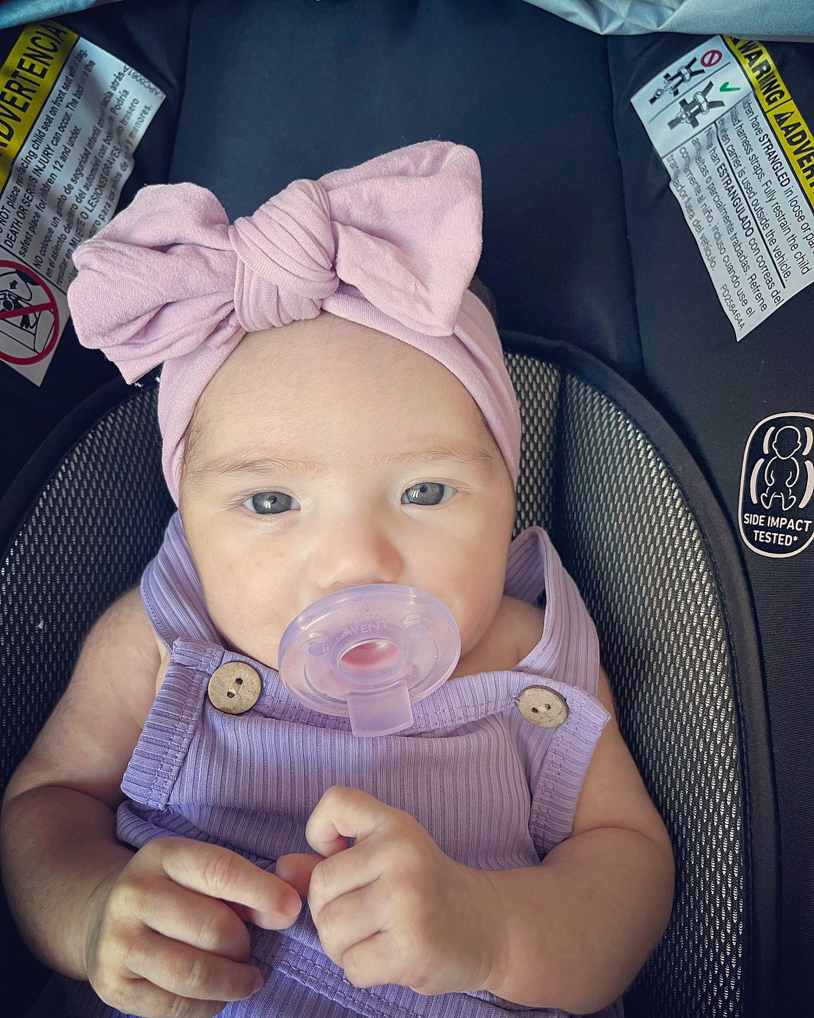 Leia is registered to the contest to win money with this photo: baby, baby_carriage, baby_in_car_seat, baby_safety, baby_sleeping, baby_toddler_clothing, cap, cheek, drinkware, eye, eyebrow, eyelash, finger, gesture, headgear, headwear, human_body, iris, lip, nose
