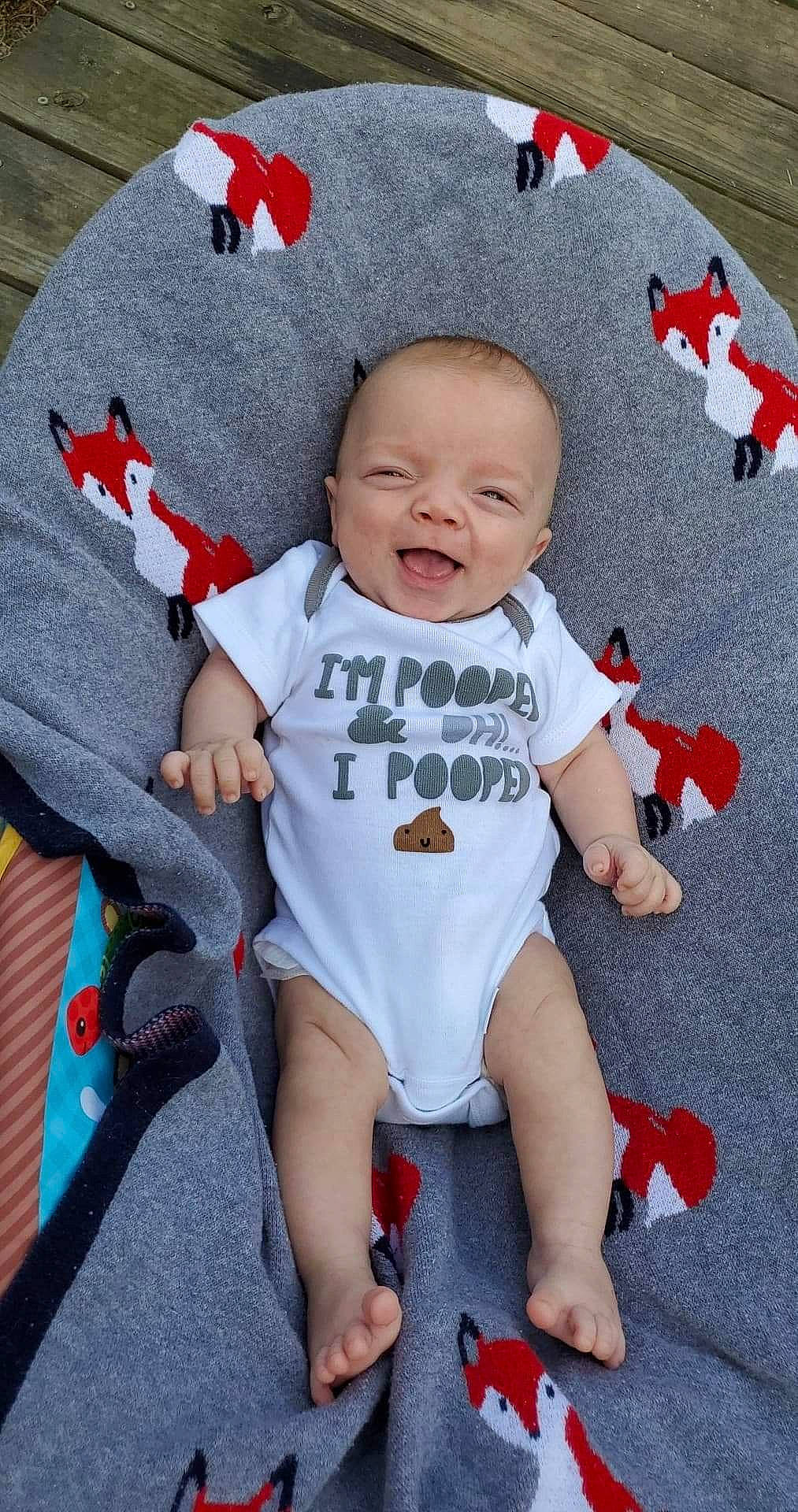 Fox joined the competition — help win amazing prizes! baby, baby_laughing, baby_products, baby_safety, baby_toddler_clothing, baby_toys, carmine, child, christmas, comfort, fictional_character, foot, human_body, laugh, nose, person, red, sock, stuffed_toy, toddler