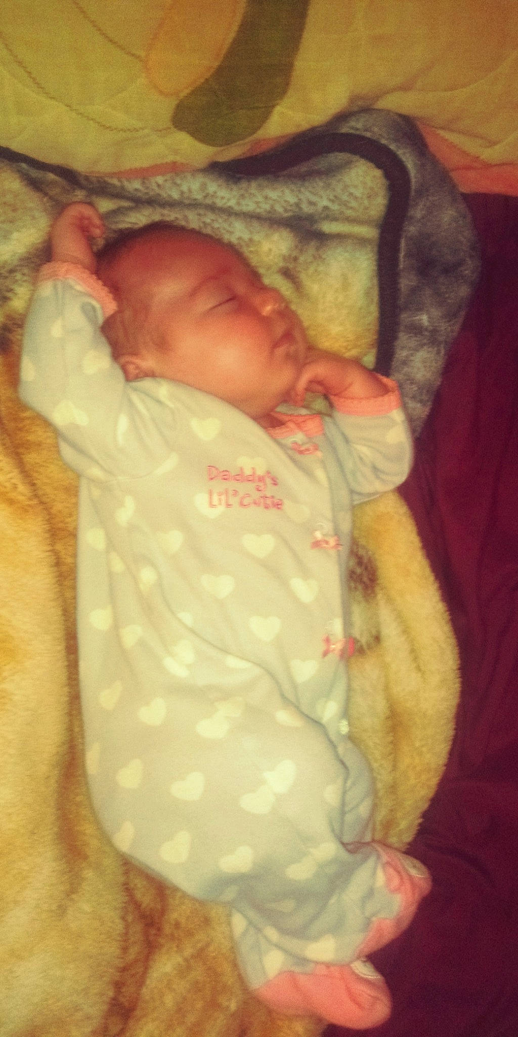 Taylynn is registered to the contest to win money with this photo: baby, bedtime, child, nap, person, sleep, toddler