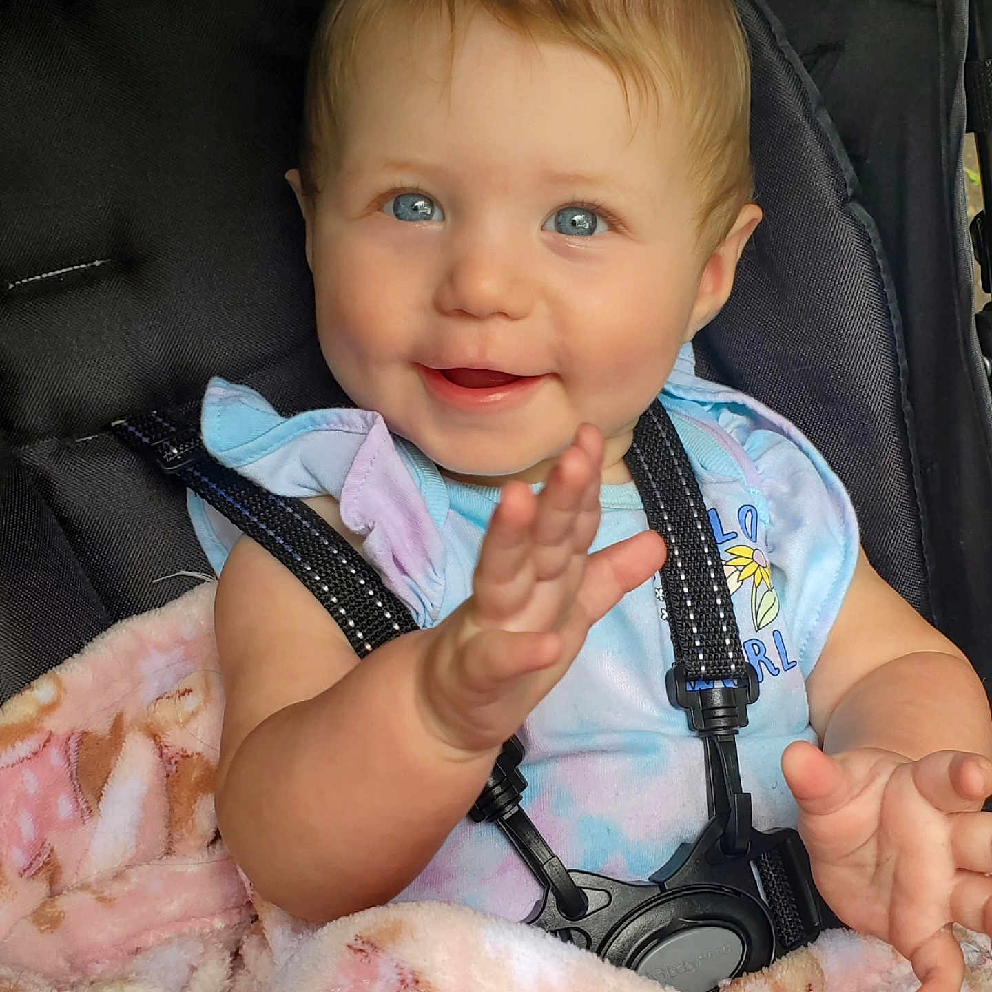 Sierra joined the competition — help win amazing prizes! accessories, baby, bodypart, camera, clothing, electronics, face, finger, hand, happy, head, jewelry, necklace, person, photography, portrait, sitting, smile, strap, t_shirt
