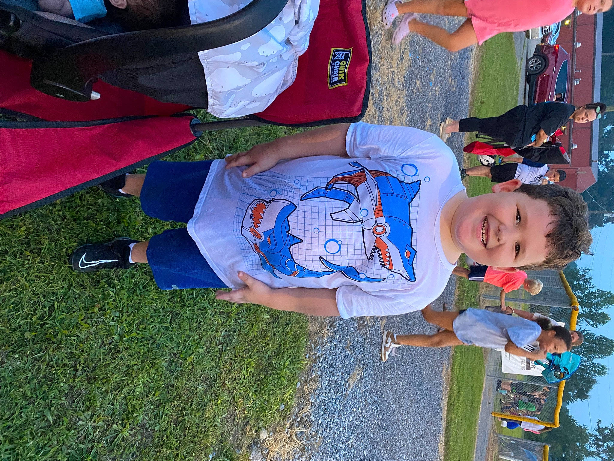 Leon joined the competition — help win amazing prizes! backpack, child, electric_blue, event, fun, grass, happy, hat, human_leg, joy, leisure, person, recreation, red, shorts, smile, t_shirt, thigh, toddler, walking_shoe