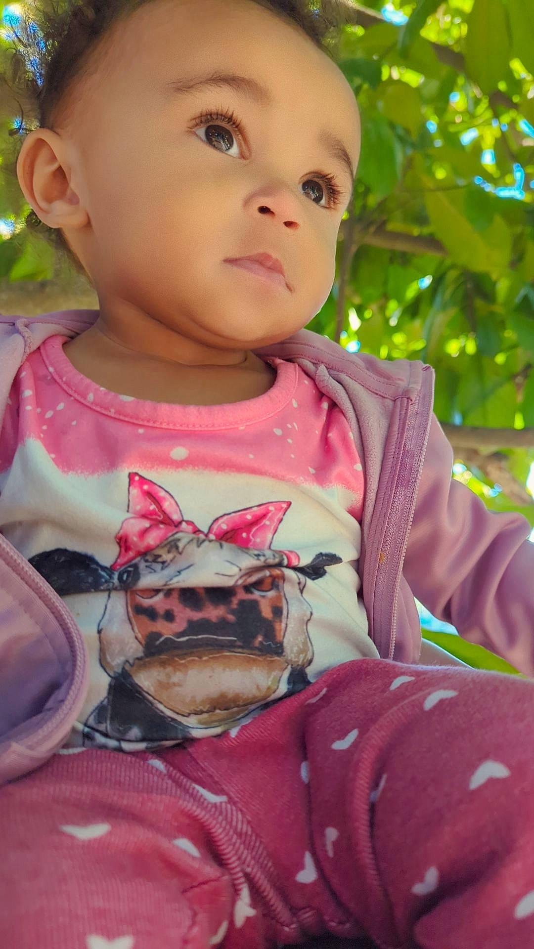 Armani joined the competition — help win amazing prizes! baby_toddler_clothing, cheek, chin, cool, dress, eye, face, green, happy, head, lip, mouth, neck, nose, people_in_nature, person, pink, plant, skin, sleeve