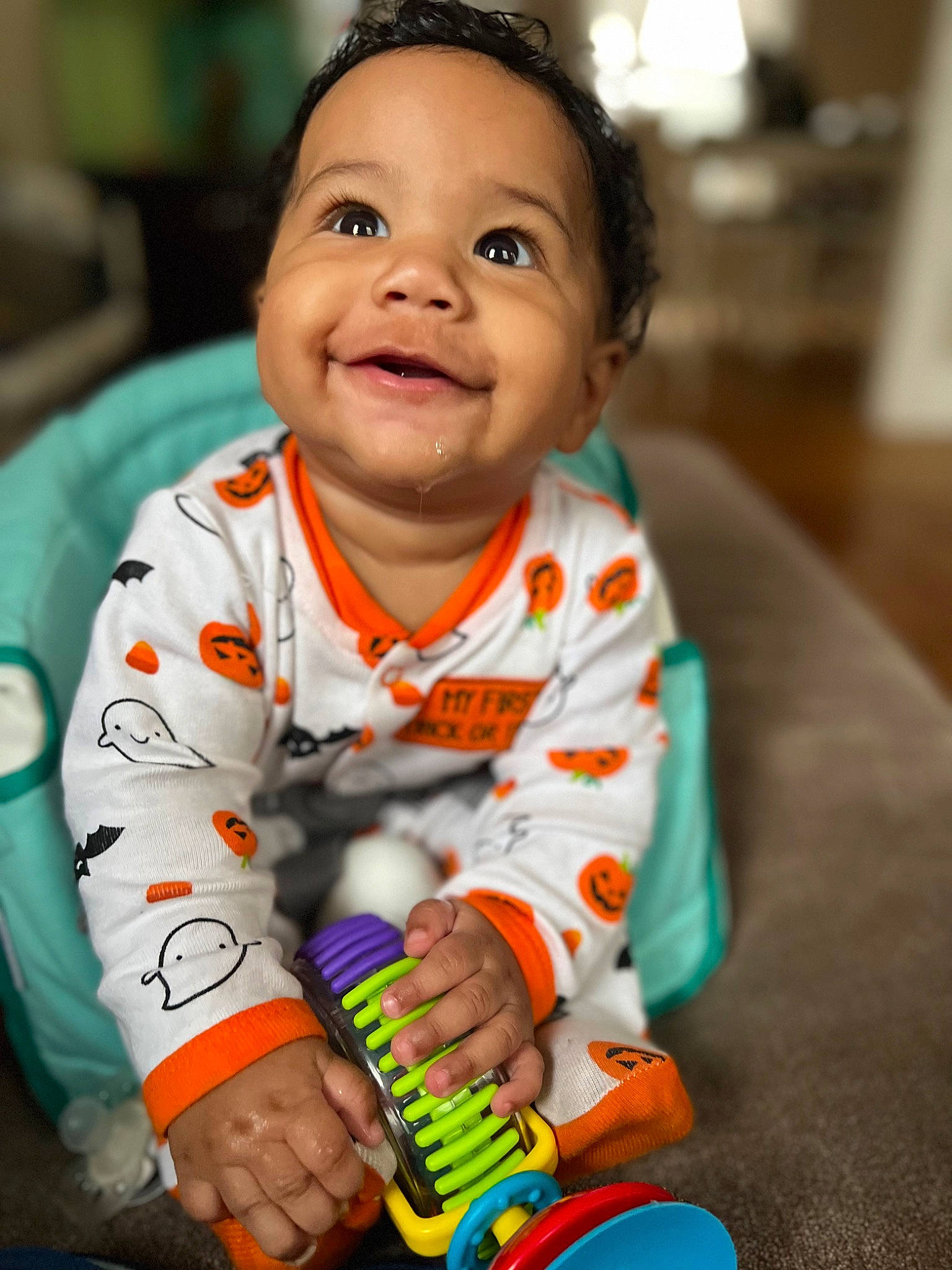 Kyland joined the competition — help win amazing prizes! baby, baby_toddler_clothing, cheek, child, eye, face, facial_expression, finger, flooring, fun, grass, happy, head, joy, nose, person, product, skin, sleeve, smile