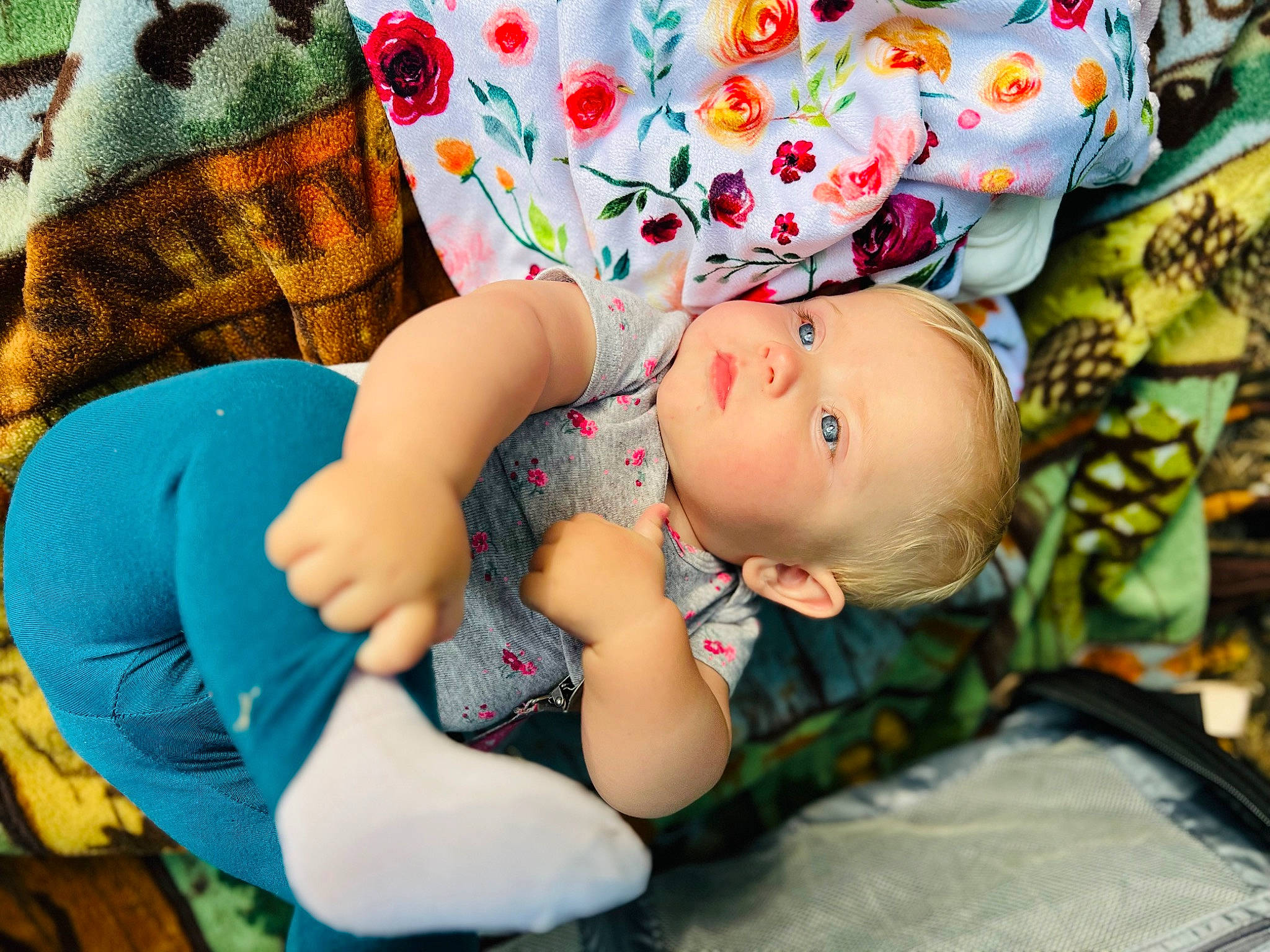 Zoe joined the competition — help win amazing prizes! abdomen, arm, baby, baby_products, baby_toddler_clothing, child, comfort, fashion_accessory, fun, grass, happy, human_leg, leisure, linens, pattern, person, sitting, thigh, toddler, toy