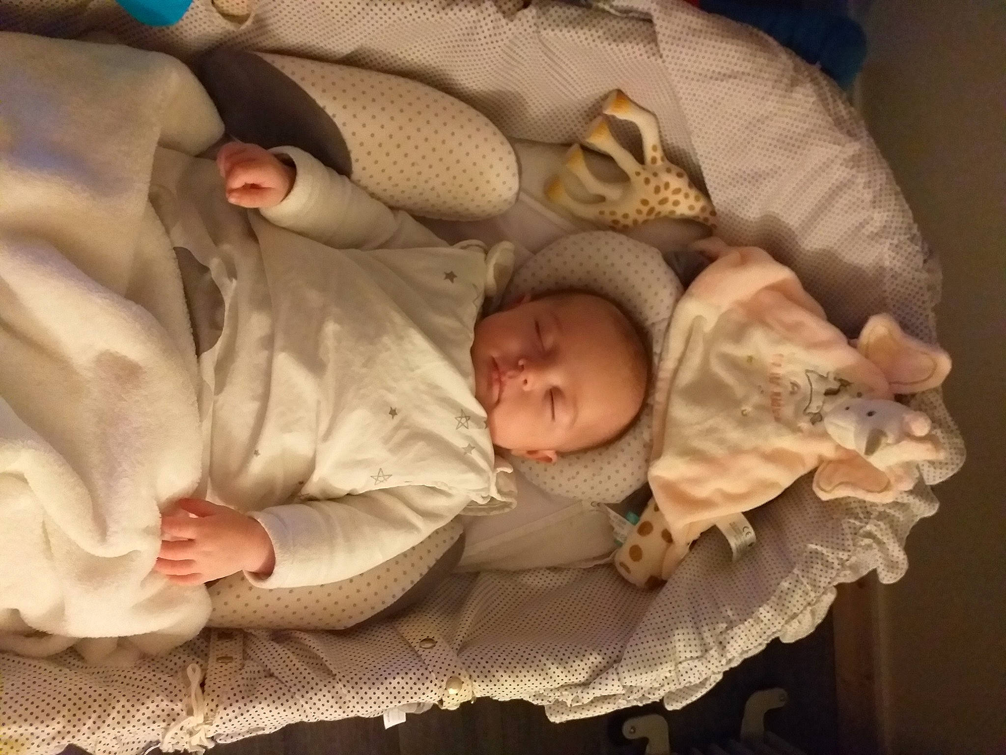 Léna a rejoint le concours — aidez-le/la à gagner de superbes lots ! baby, baby_products, baby_sleeping, baby_toddler_clothing, bedding, bedtime, cheek, child, comfort, head, headgear, human_body, linens, nap, person, room, sleep, sleeve, toddler, tree