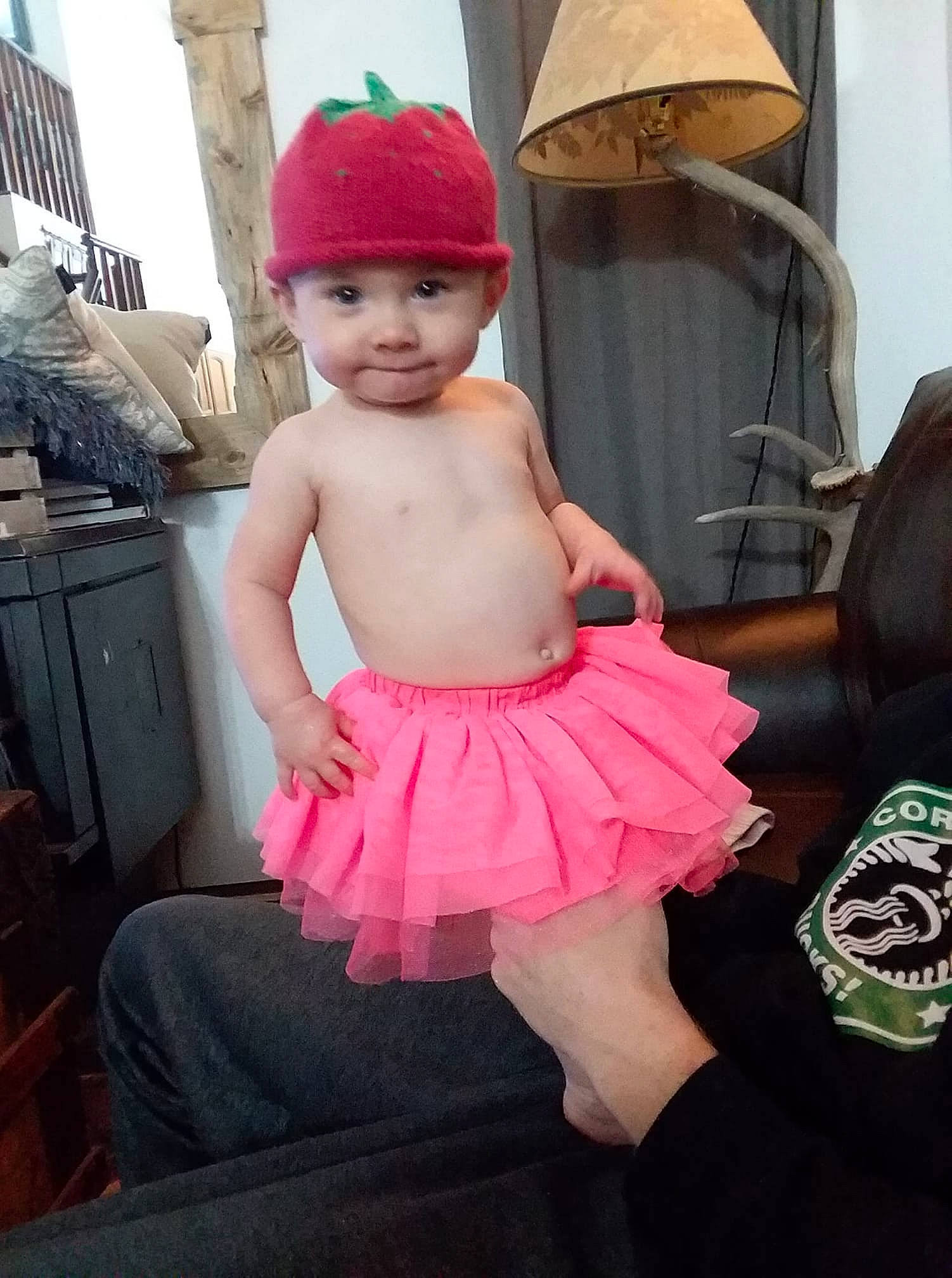 Clover is registered to the contest to win money with this photo: baby, baby_toddler_clothing, ballet_tutu, child, child_model, clothing, costume, fashion_accessory, headgear, person, pink, toddler