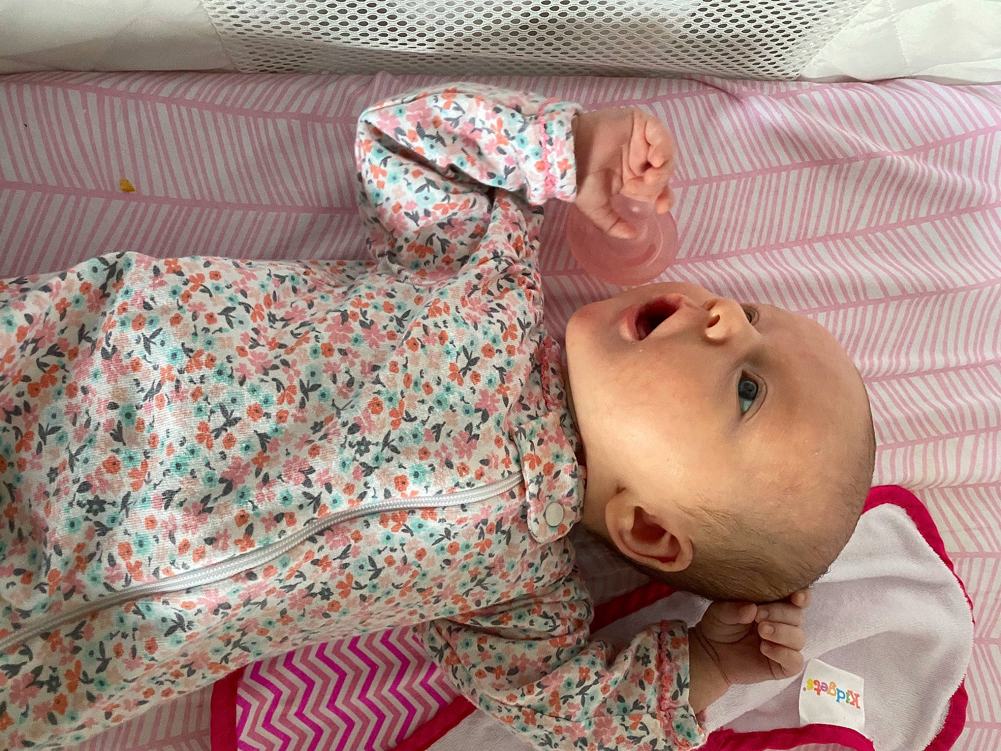 Marleigh joined the competition — help win amazing prizes! baby, baby_sleeping, bedding, bedtime, blanket, cheek, child, linens, nap, pattern, person, pink, product, skin, sleep, textile, toddler