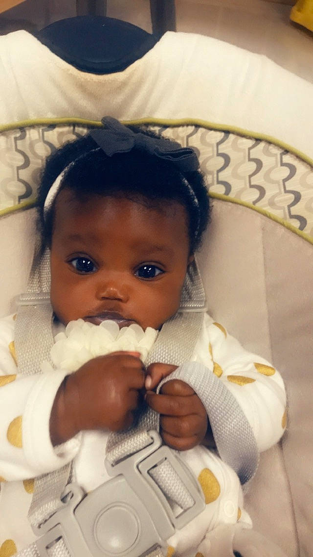 Amari joined the competition — help win amazing prizes! baby, baby_products, cheek, child, forehead, lip, mouth, nose, person, product, smile, toddler