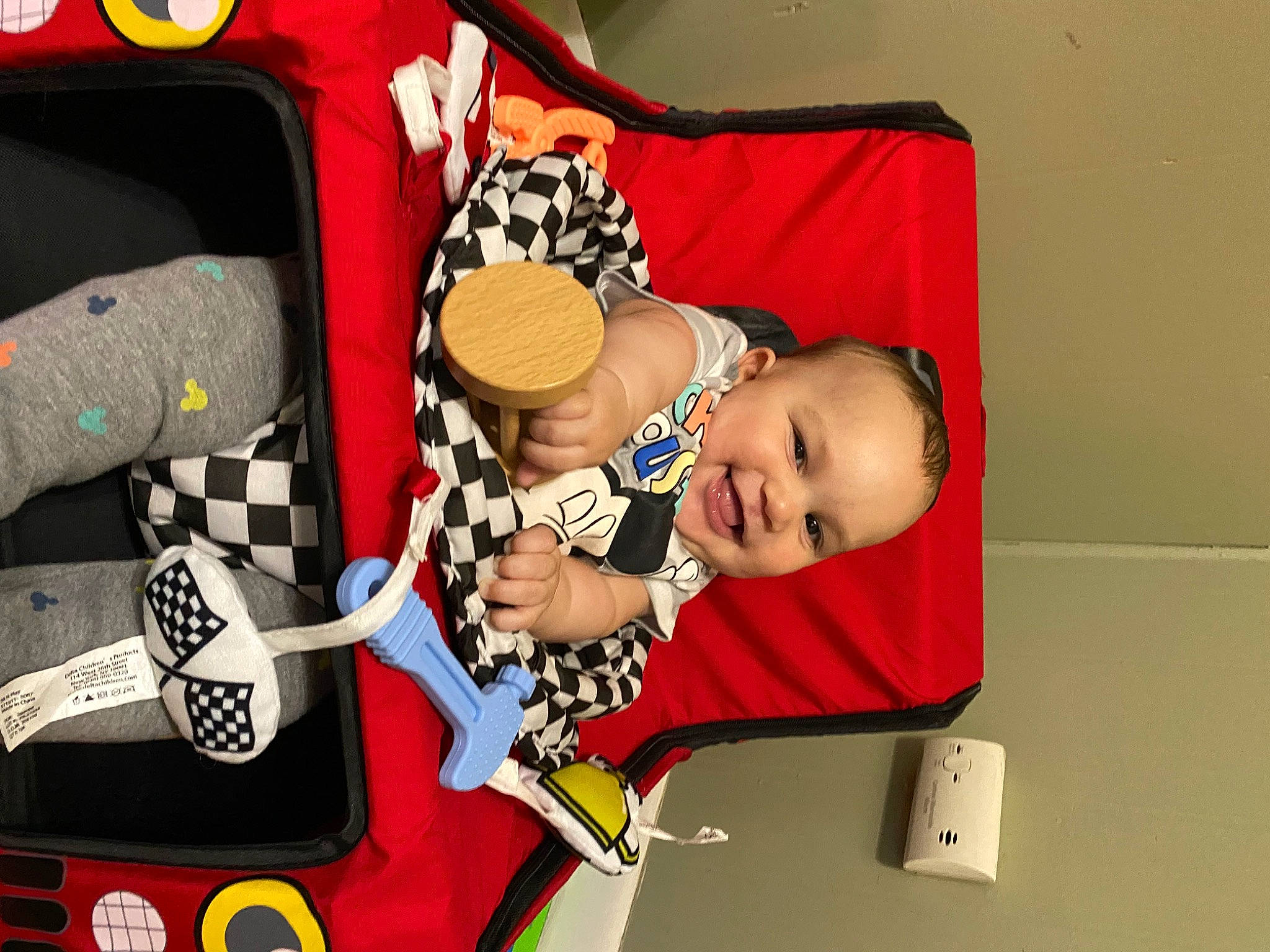 Desmond joined the competition — help win amazing prizes! baby, baby_products, bag, car_seat, carmine, child, comfort, costume_hat, fashion_accessory, hat, luggage_and_bags, musical_instrument, person, room, toddler, toy