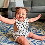 Isla joined the competition — help win amazing prizes! architecture, baby, babylaughing, bodypart, building, couch, cushion, face, furniture, happy, head, homedecor, indoors, livingroom, person, photography, portrait, room, sitting, smile
