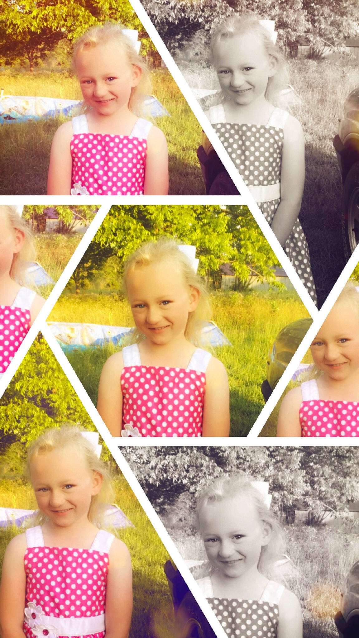 Lily-grace is registered to the contest to win money with this photo: art, child, collage, craft, design, joy, pattern, person, photograph, photography, photomontage, pink, polka_dot, smile, toddler