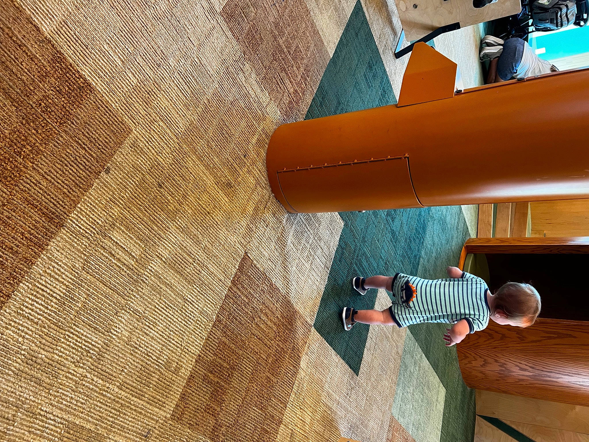 Jeremiah joined the competition — help win amazing prizes! architecture, art, ceiling, comfort, floor, flooring, hardwood, linens, orange, pattern, person, plaid, plywood, rectangle, room, stairs, textile, tints_and_shades, wall, wood