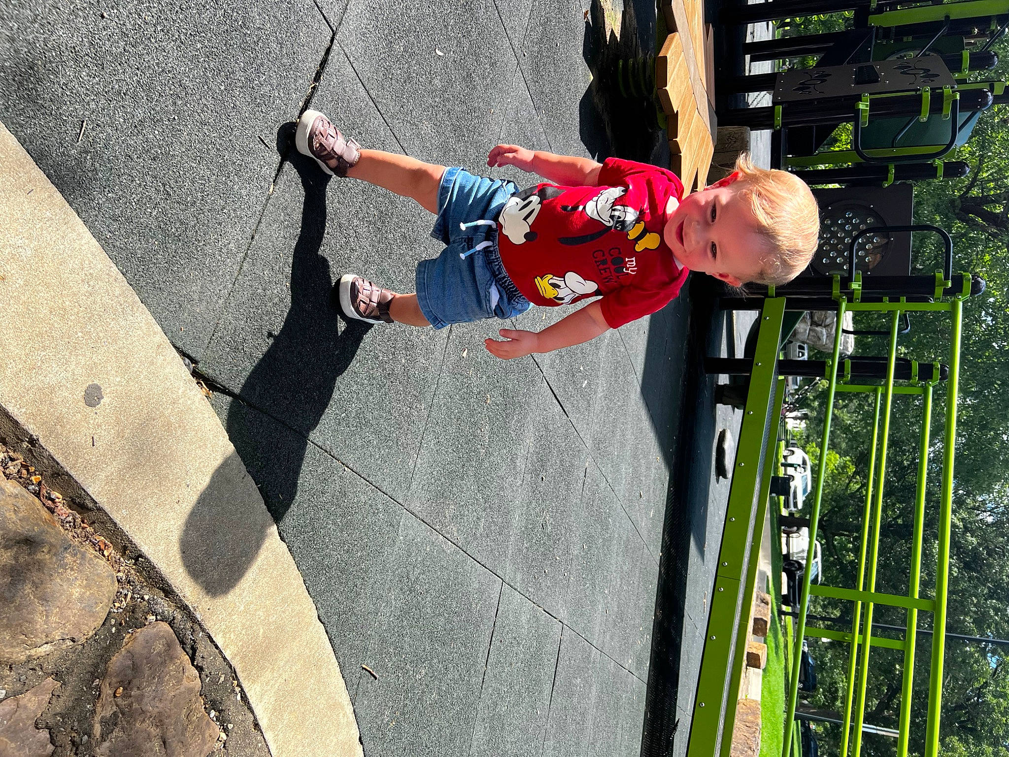 Jeremiah joined the competition — help win amazing prizes! adventure, asphalt, child, climbing_harness, concrete, extreme_sport, fun, leisure, outdoor_shoe, person, plant, recreation, rock_climbing_equipment, rope, shadow, sidewalk, sport_climbing, toddler, toy, tree