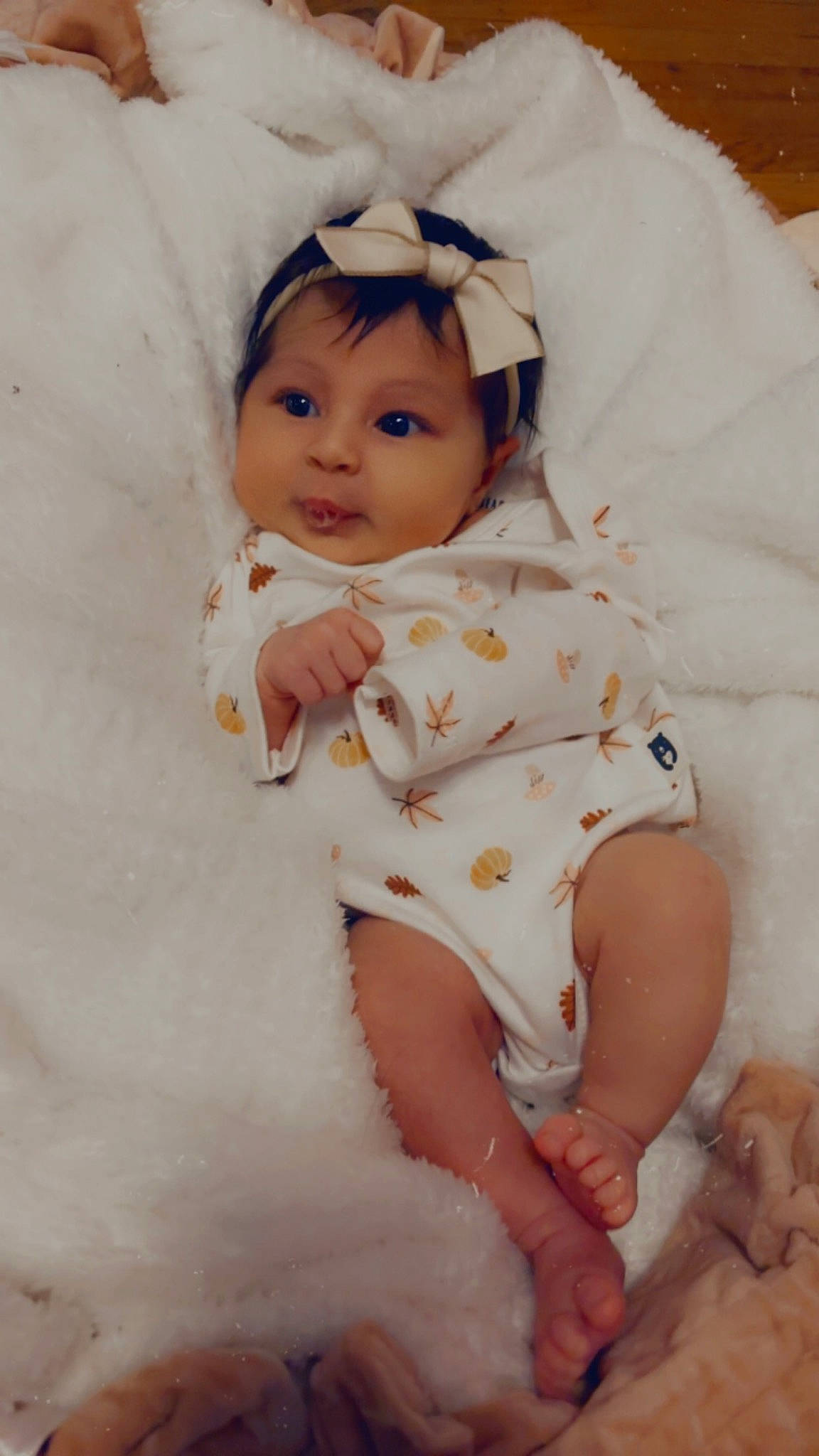 Elayna joined the competition — help win amazing prizes! baby, baby_toddler_clothing, cheek, child, comfort, dress, eye, fur, happy, hat, head, linens, lip, peach, person, pink, skin, sleeve, smile, textile