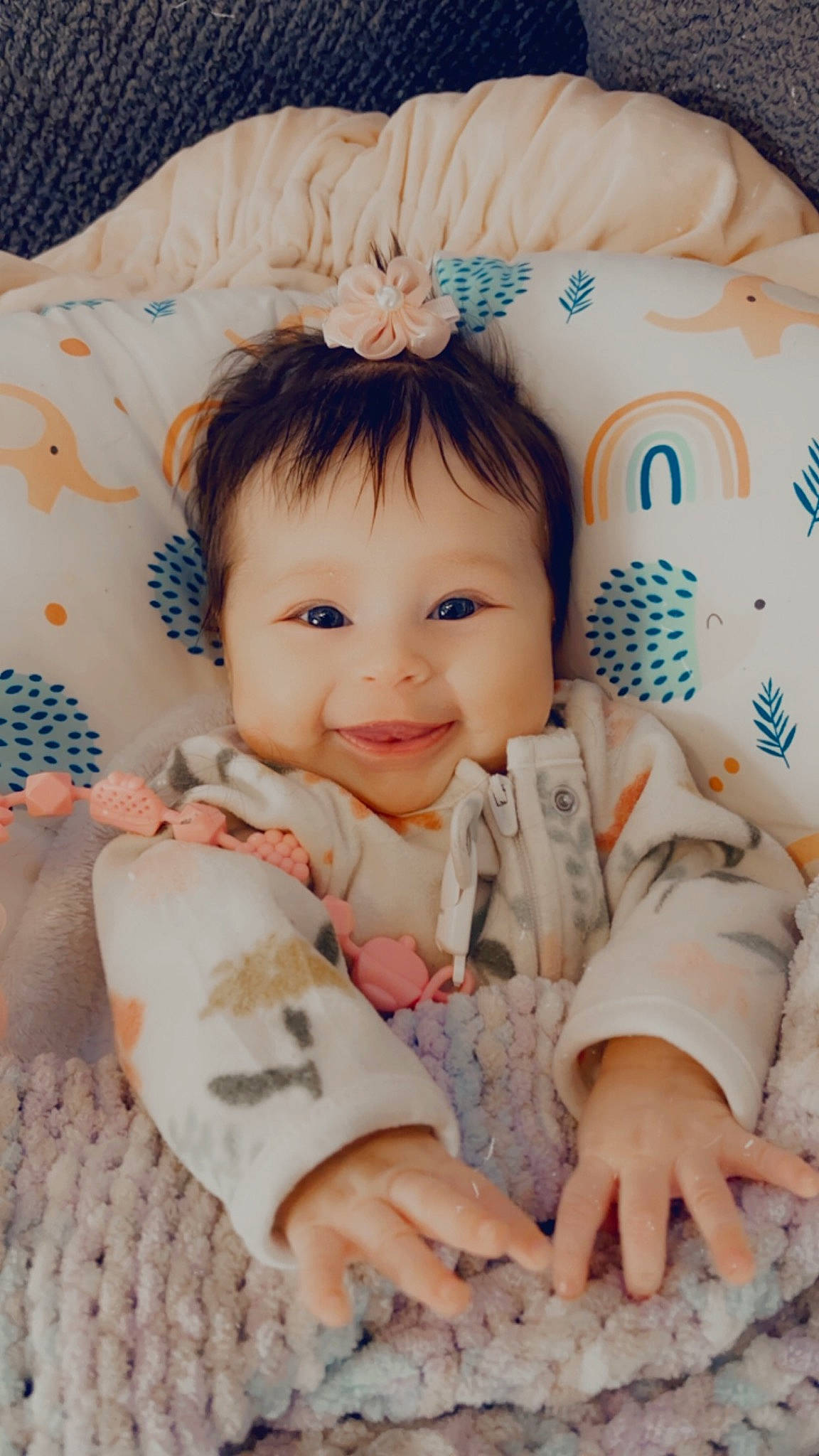 Elayna joined the competition — help win amazing prizes! arm, baby_toddler_clothing, cheek, chin, comfort, dress, facial_expression, finger, gesture, hairstyle, happy, joy, mammal, nose, person, product, skin, sleeve, smile, textile