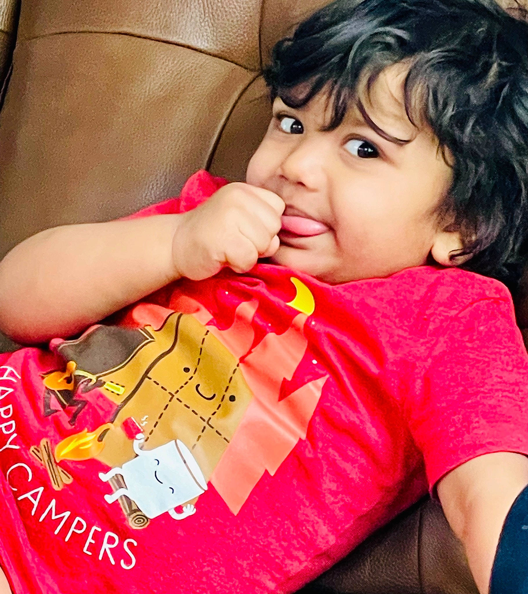 Reyansh joined the competition — help win amazing prizes! arm, carmine, chair, child, cool, eyelash, finger, fun, gesture, hand, happy, leisure, lip, magenta, nail, pattern, person, play, sleeve, t_shirt