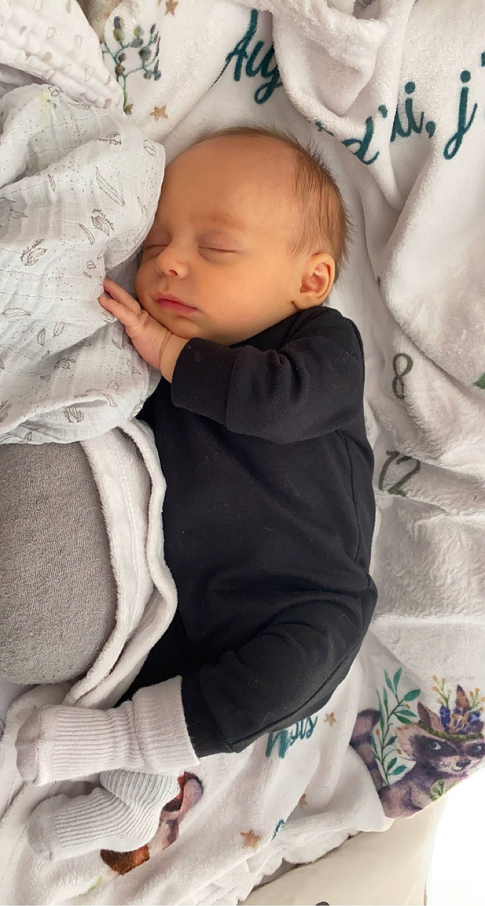 Lino a rejoint le concours — aidez-le/la à gagner de superbes lots ! baby, baby_products, baby_safety, baby_sleeping, baby_toddler_clothing, cheek, child, comfort, eye, face, fur, happy, linens, pattern, person, room, sitting, skin, sleeve, toddler