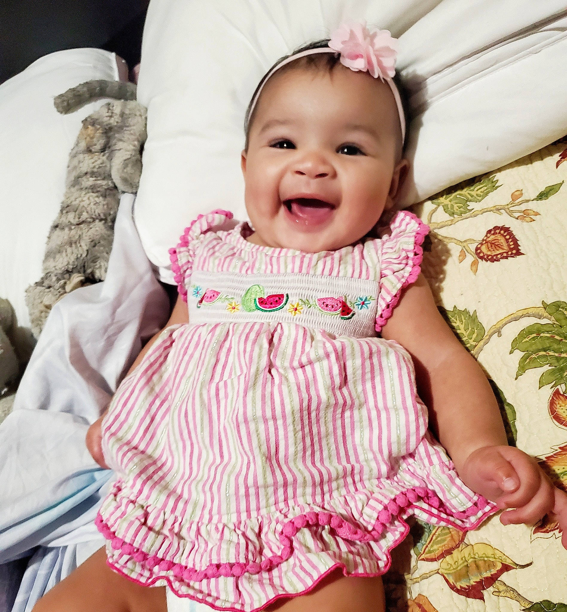 Nari joined the competition — help win amazing prizes! baby, baby_products, baby_toddler_clothing, cheek, child, day_dress, fashion_accessory, finger, happy, magenta, one_piece_garment, pattern, person, pink, purple, skin, sleeve, smile, textile, toddler