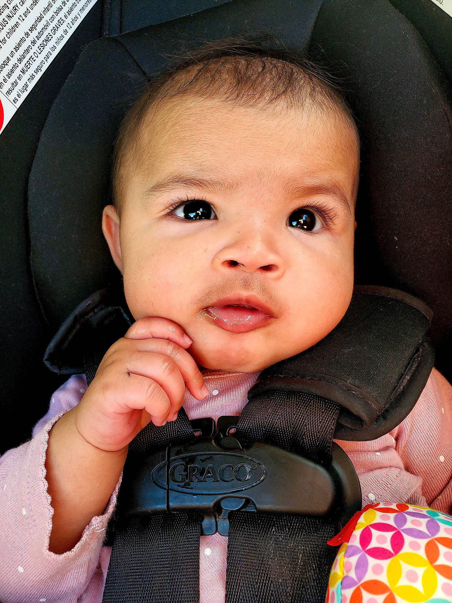 Nari joined the competition — help win amazing prizes! baby, baby_toddler_clothing, black, cheek, ear, eye, eyelash, finger, flash_photography, gesture, hairstyle, hand, iris, lip, mouth, nose, person, product, skin, sleeve