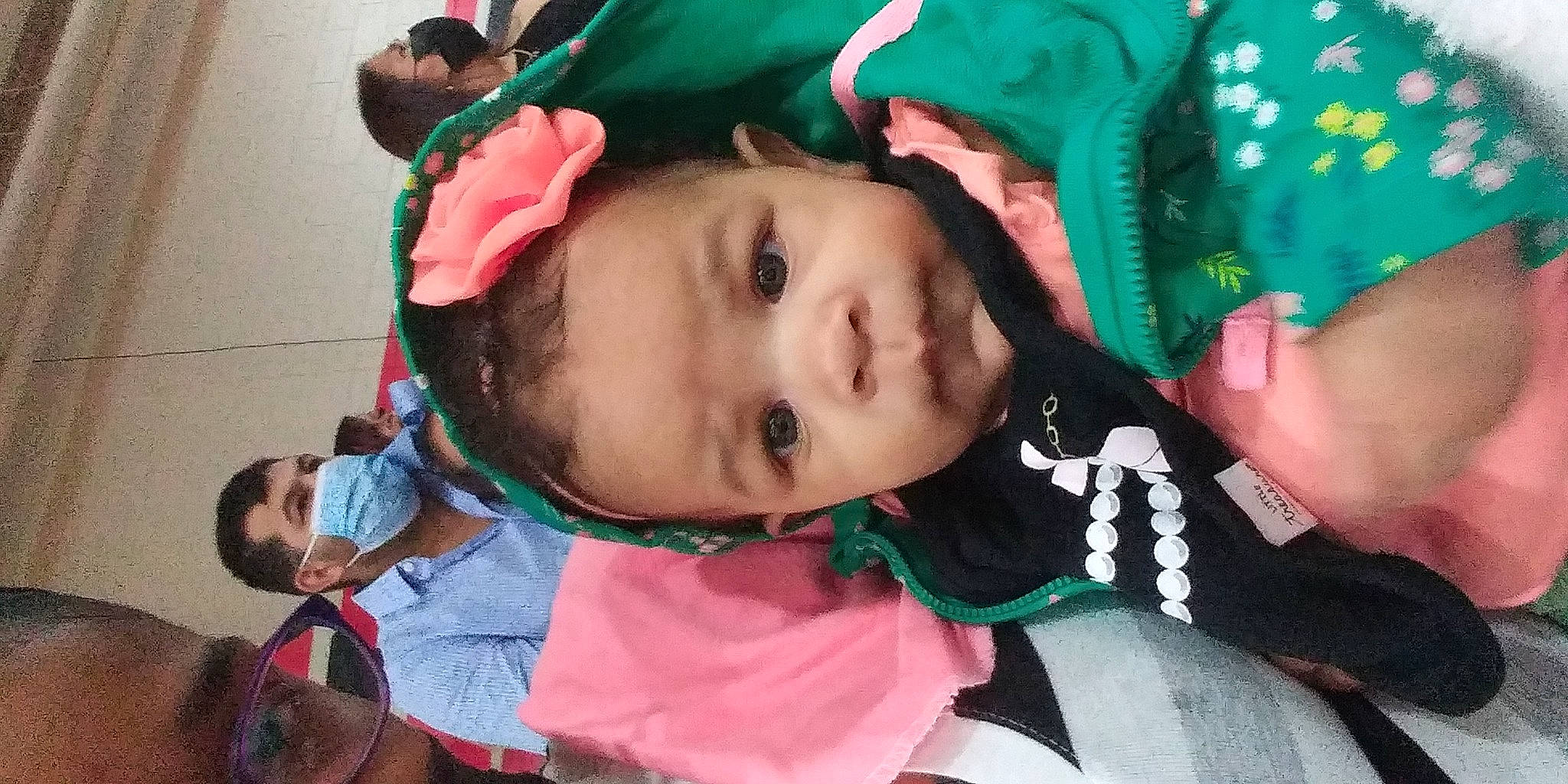 Lailani joined the competition — help win amazing prizes! baby, baby_products, baby_toddler_clothing, cheek, child, costume, event, eyelash, fun, fur, green, happy, iris, mouth, person, pink, skin, toddler, tradition, tree