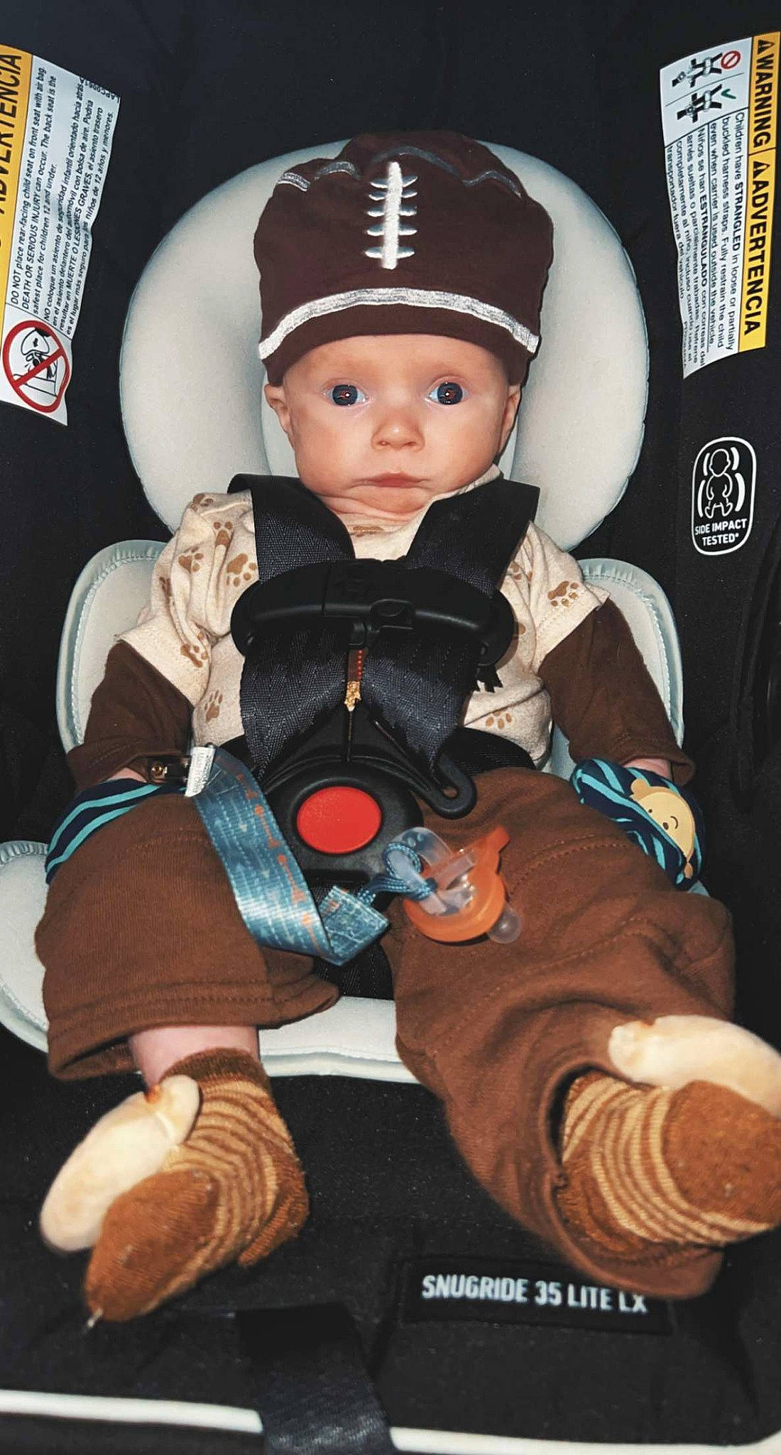 Osiris joined the competition — help win amazing prizes! baby, baby_toddler_clothing, cap, carmine, cheek, child, costume_hat, doll, eye, fashion_accessory, figurine, hat, headwear, lap, pattern, person, personal_protective_equipment, sitting, sleeve, thumb