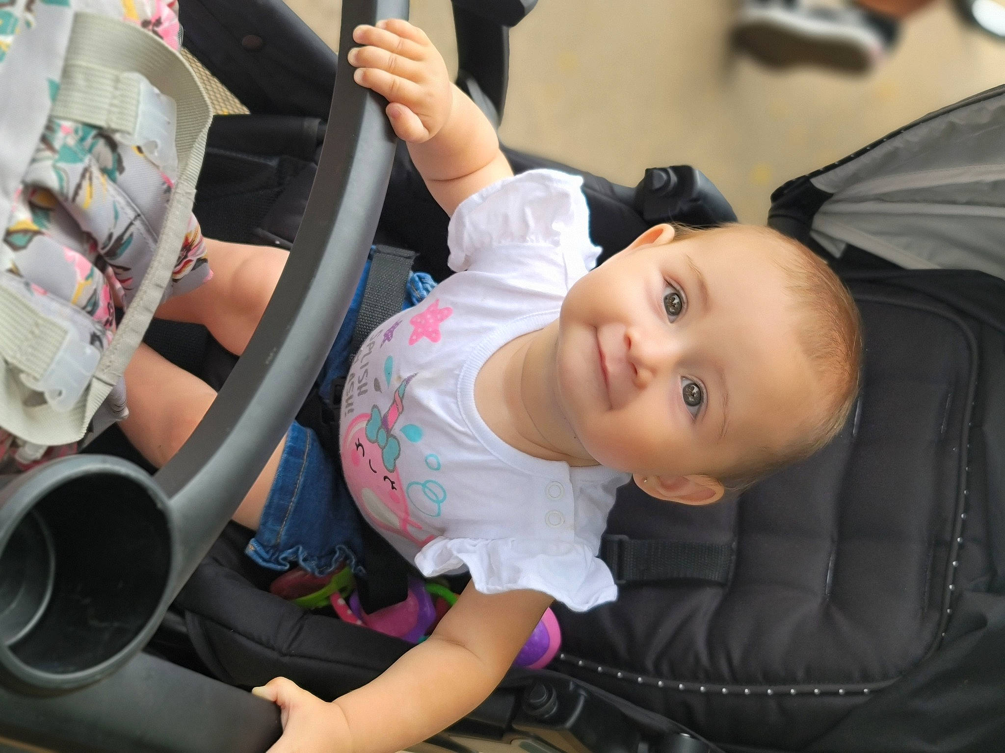 Harlee joined the competition — help win amazing prizes! arm, auto_part, automotive_design, baby, baby_carriage, car_seat, child, fun, hairstyle, human_leg, joint, joy, leg, motor_vehicle, person, product, service, sitting, skin, smile