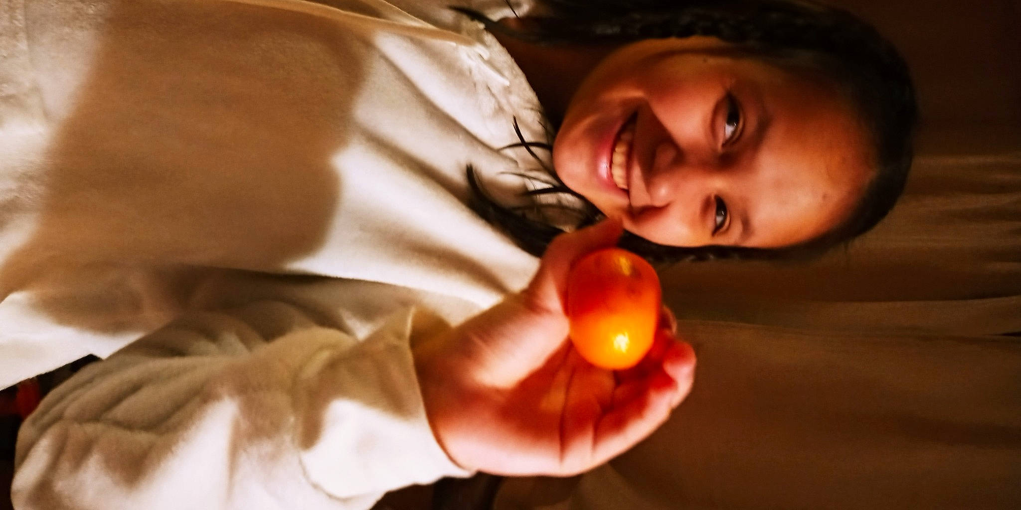 Elaina joined the competition — help win amazing prizes! food, fruit, hand, joy, mouth, person, plant