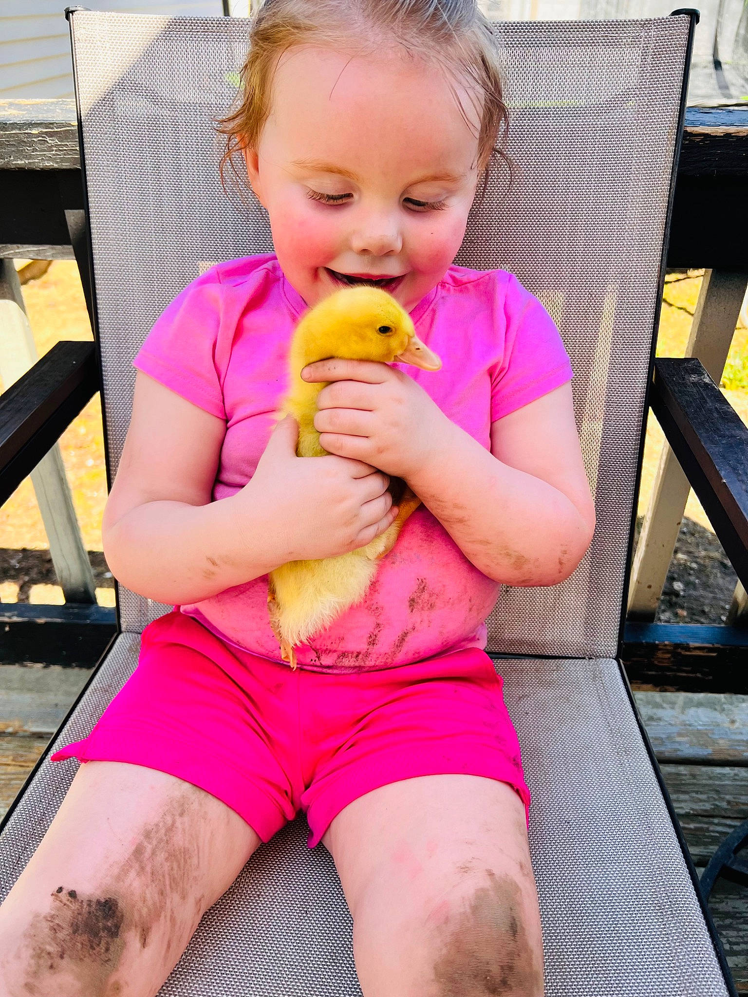 Raelyn joined the competition — help win amazing prizes! baby_toddler_clothing, facial_expression, finger, fun, hairstyle, happy, joint, joy, leg, leisure, magenta, mouth, orange, person, pink, recreation, shoulder, skin, smile, summer